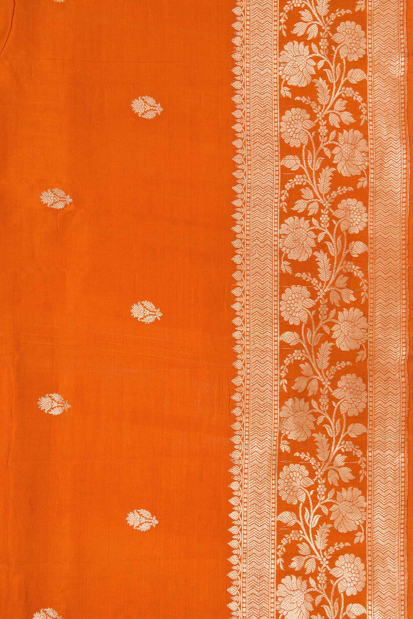 Brick Orange Banarasi Katan Silk Saree - Image 3