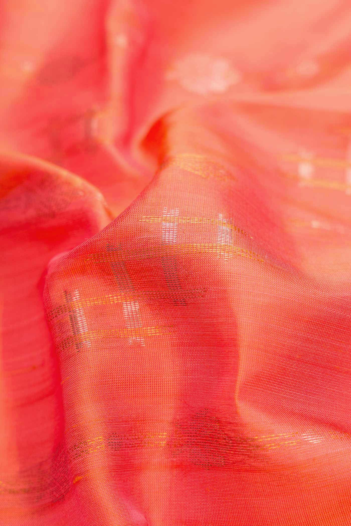 Orange Dual Tone Uppada Silk Saree - Image 2