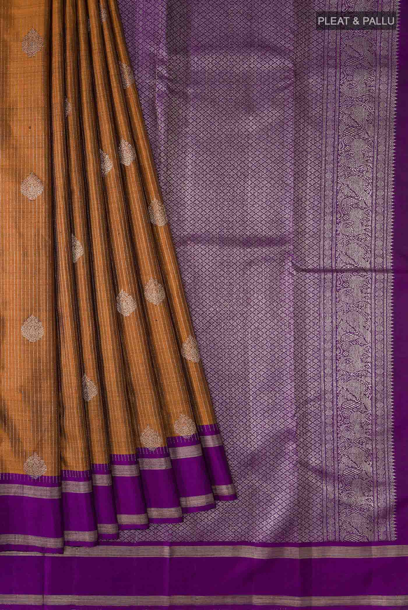 Mustard Kanjivaram Silk Saree - Image 4