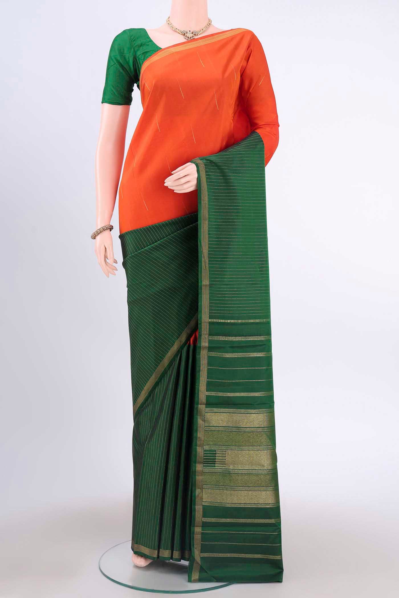 Orange Kanjivaram Silk Saree