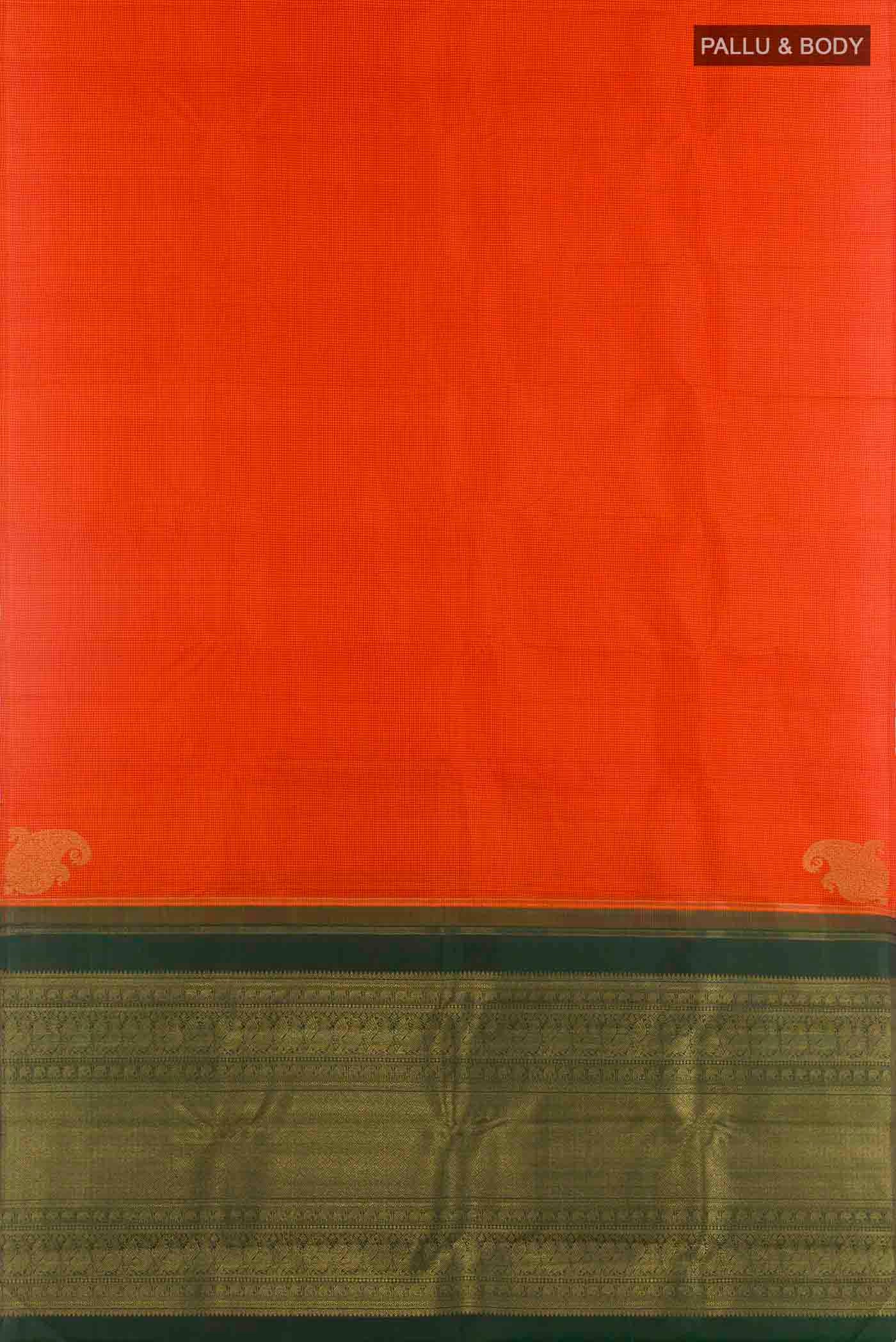 Orange Kanchipuram Silk Saree - Image 6