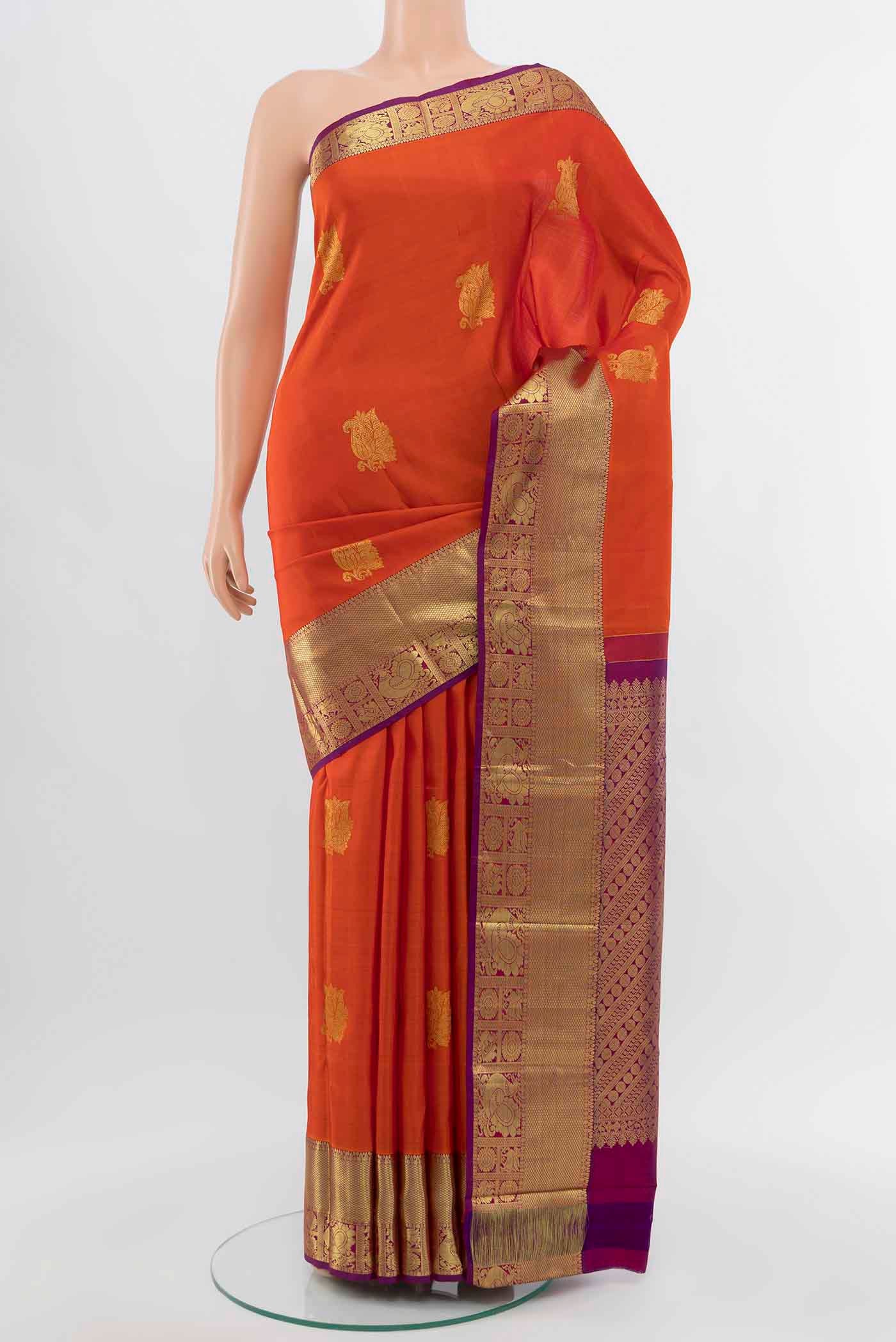 Orange Kanchipuram Silk Saree