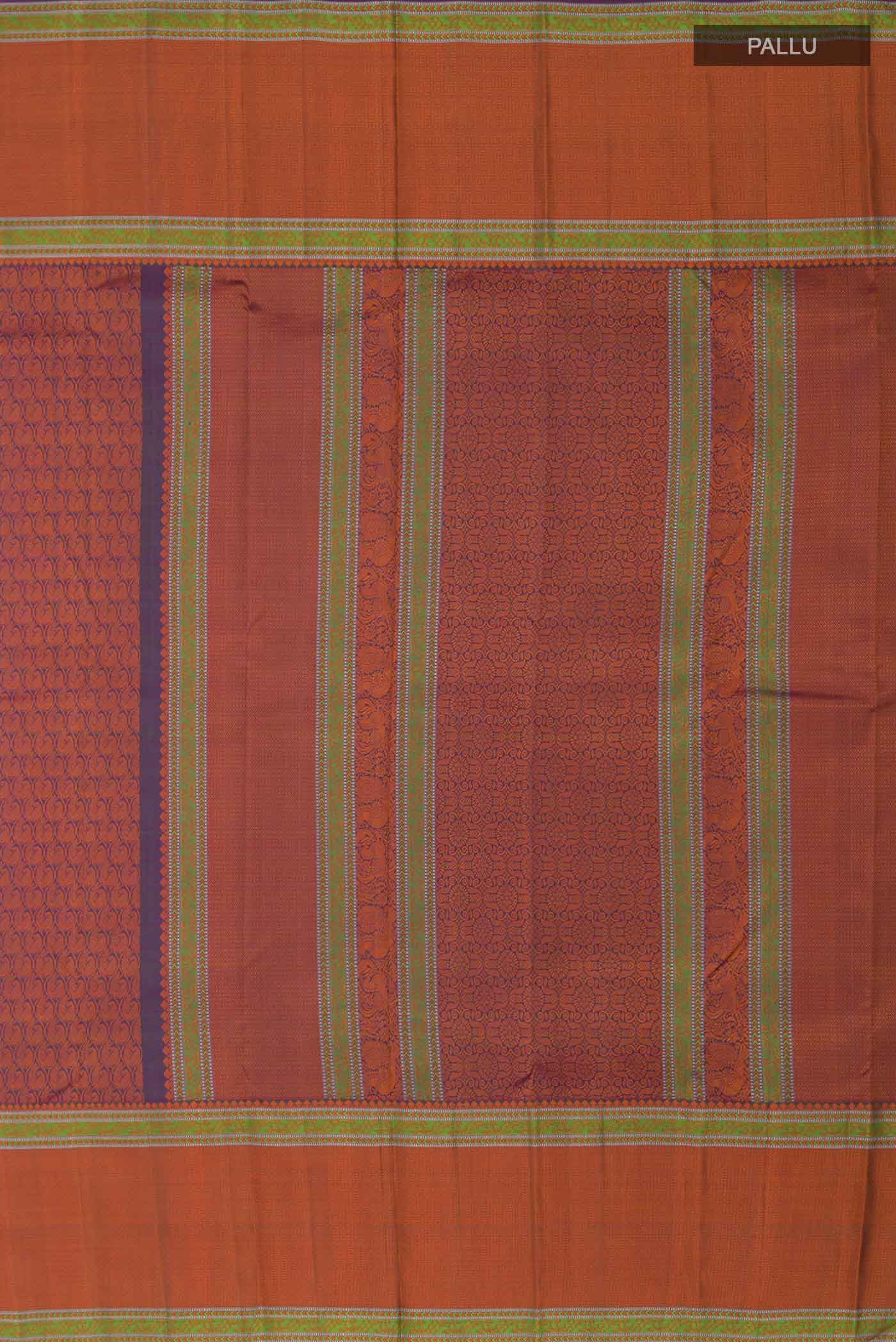 Orange Kanchipuram Silk Saree - Image 7