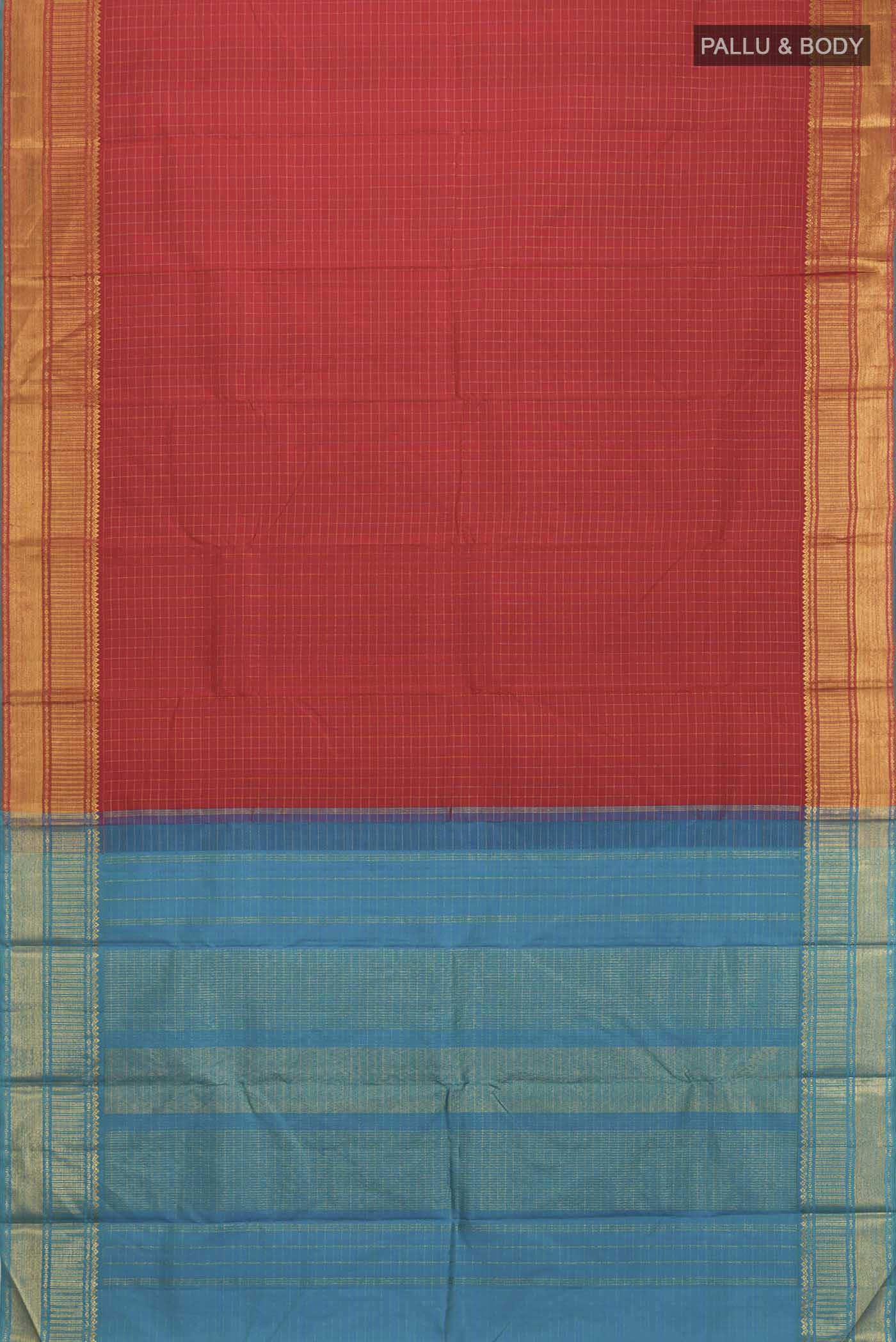 Orange Kanchipuram Silk Saree - Image 6