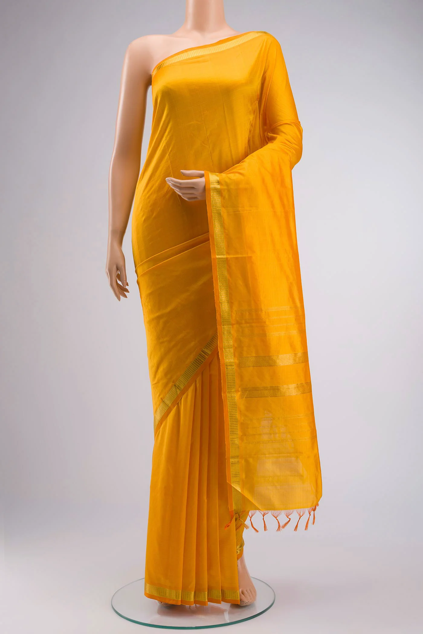 Orange Kanchipuram Silk Saree