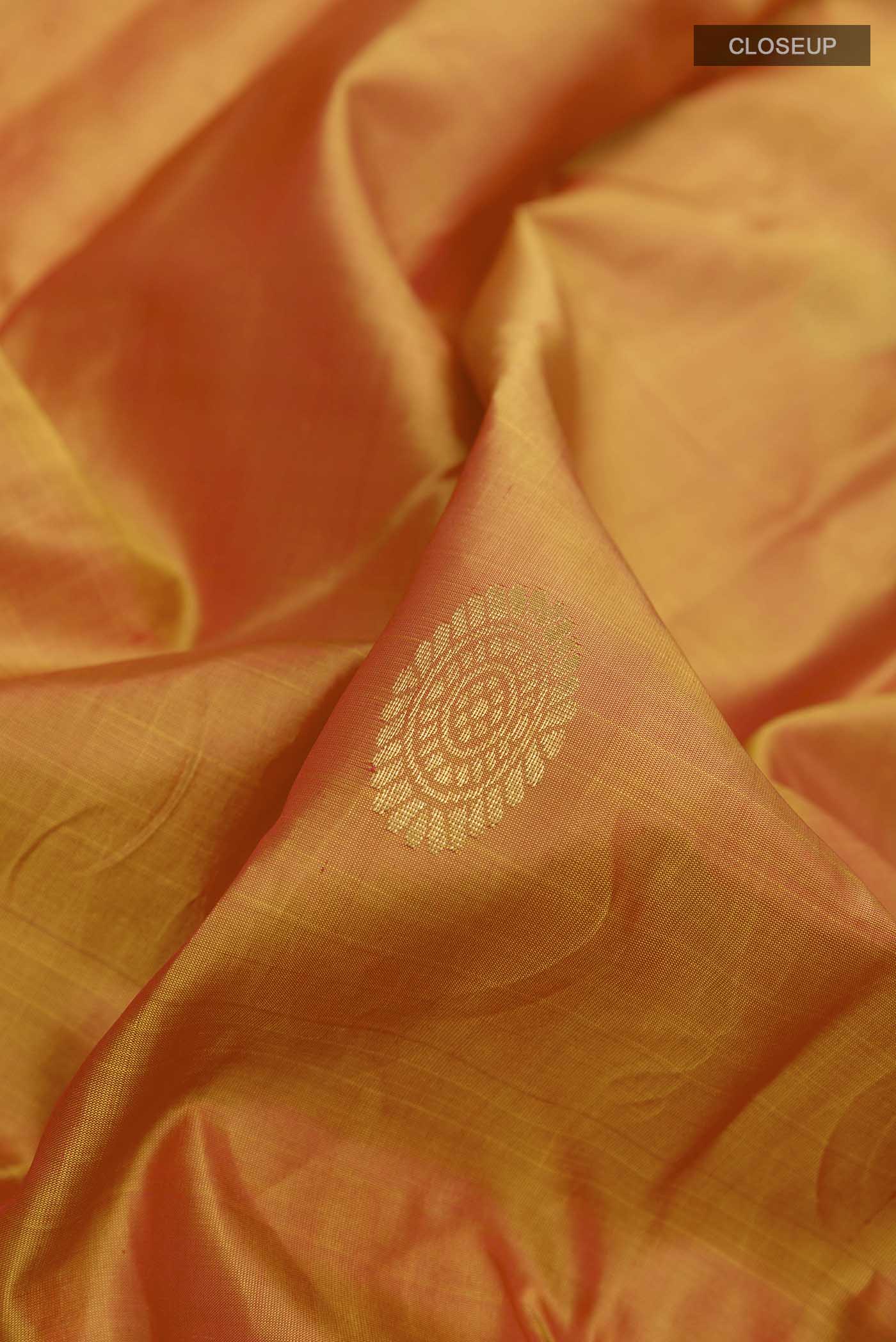 Orange Kanchipuram Silk Saree - Image 2