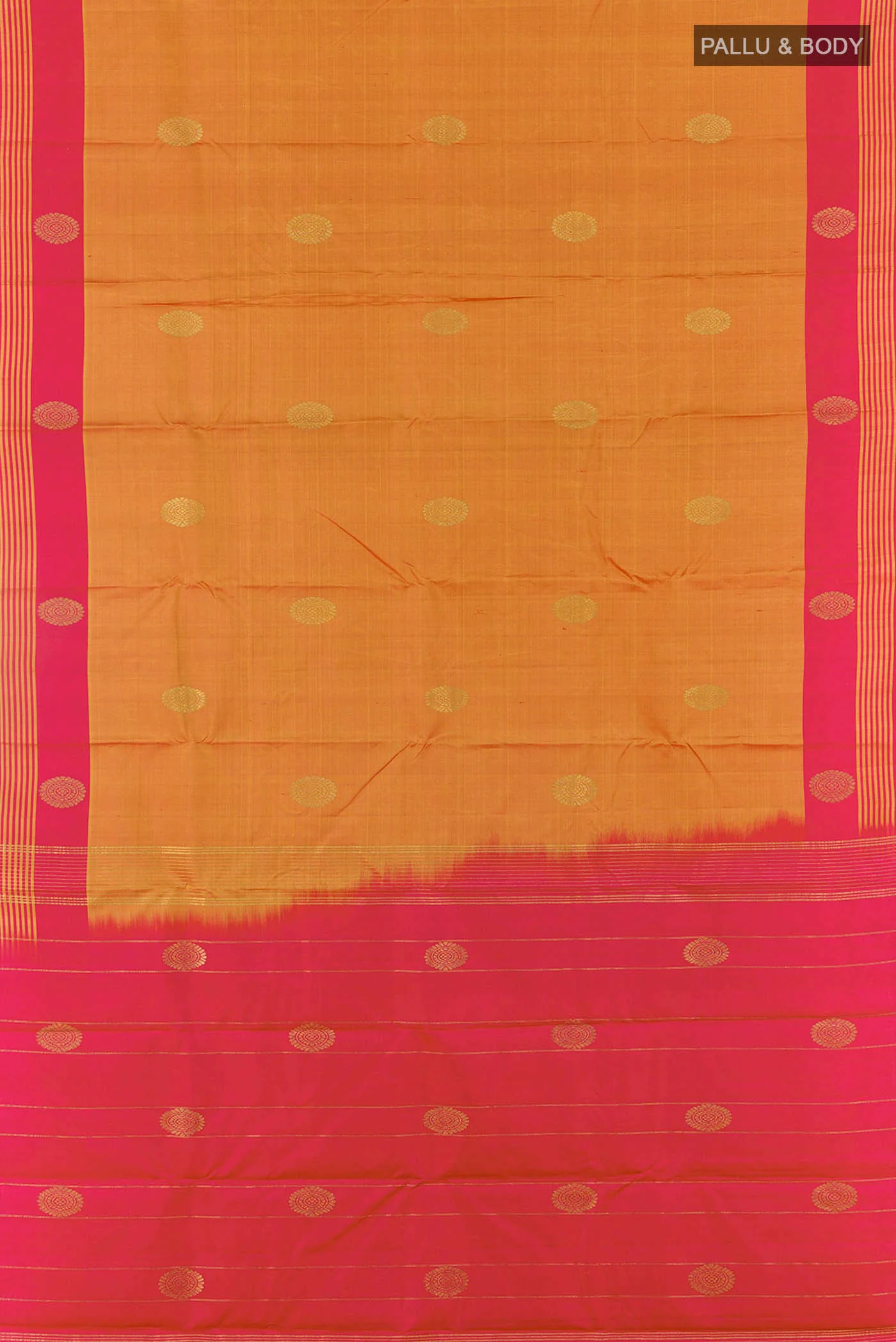 Orange Kanchipuram Silk Saree - Image 6