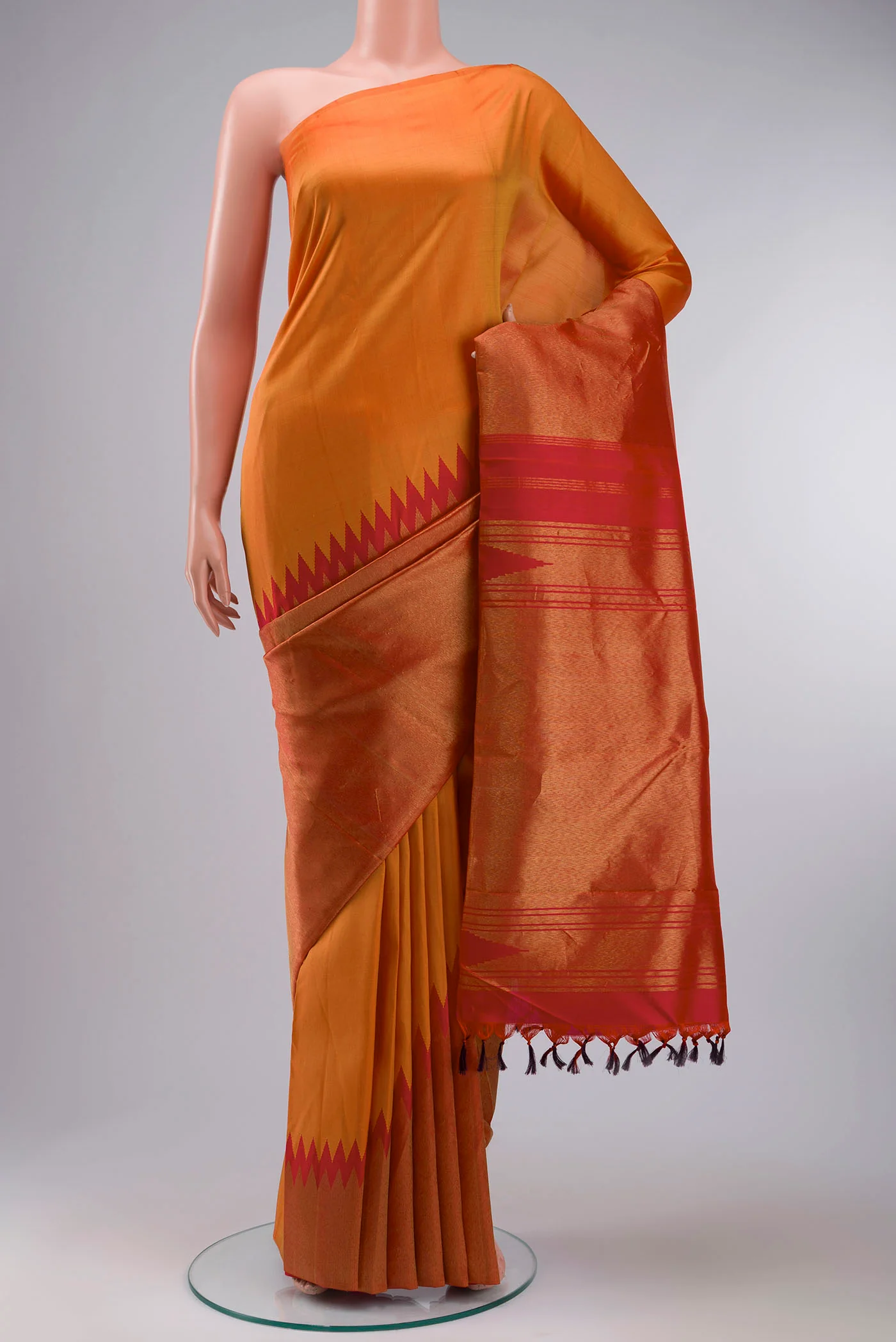 Orange Kanjivaram Silk Saree