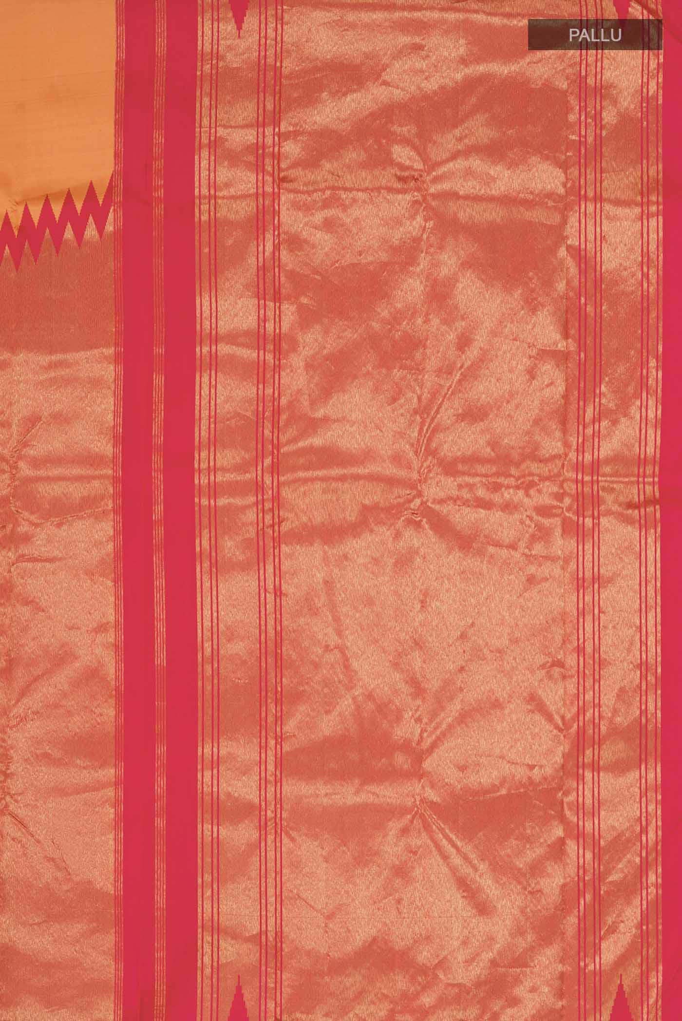 Orange Kanjivaram Silk Saree - Image 7