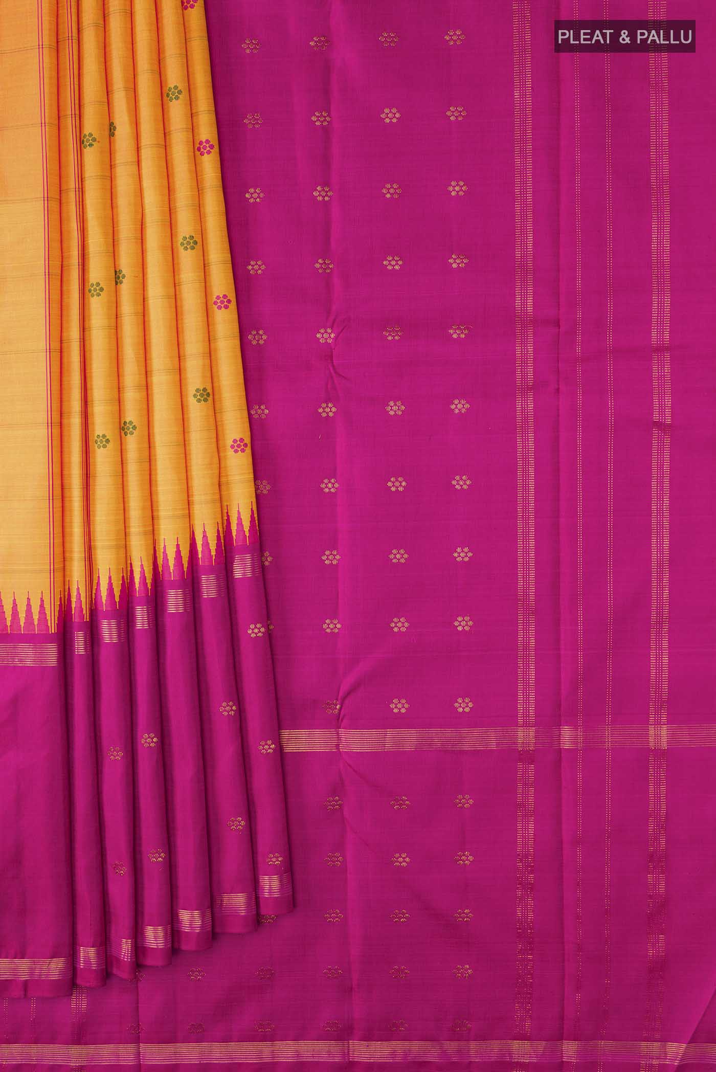 Orange Kanchipuram Silk Saree - Image 4