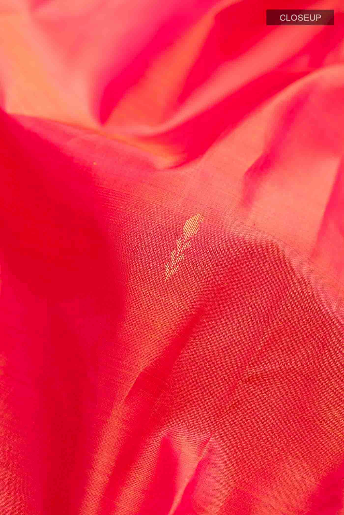 Orange Kanchipuram Silk Saree - Image 2