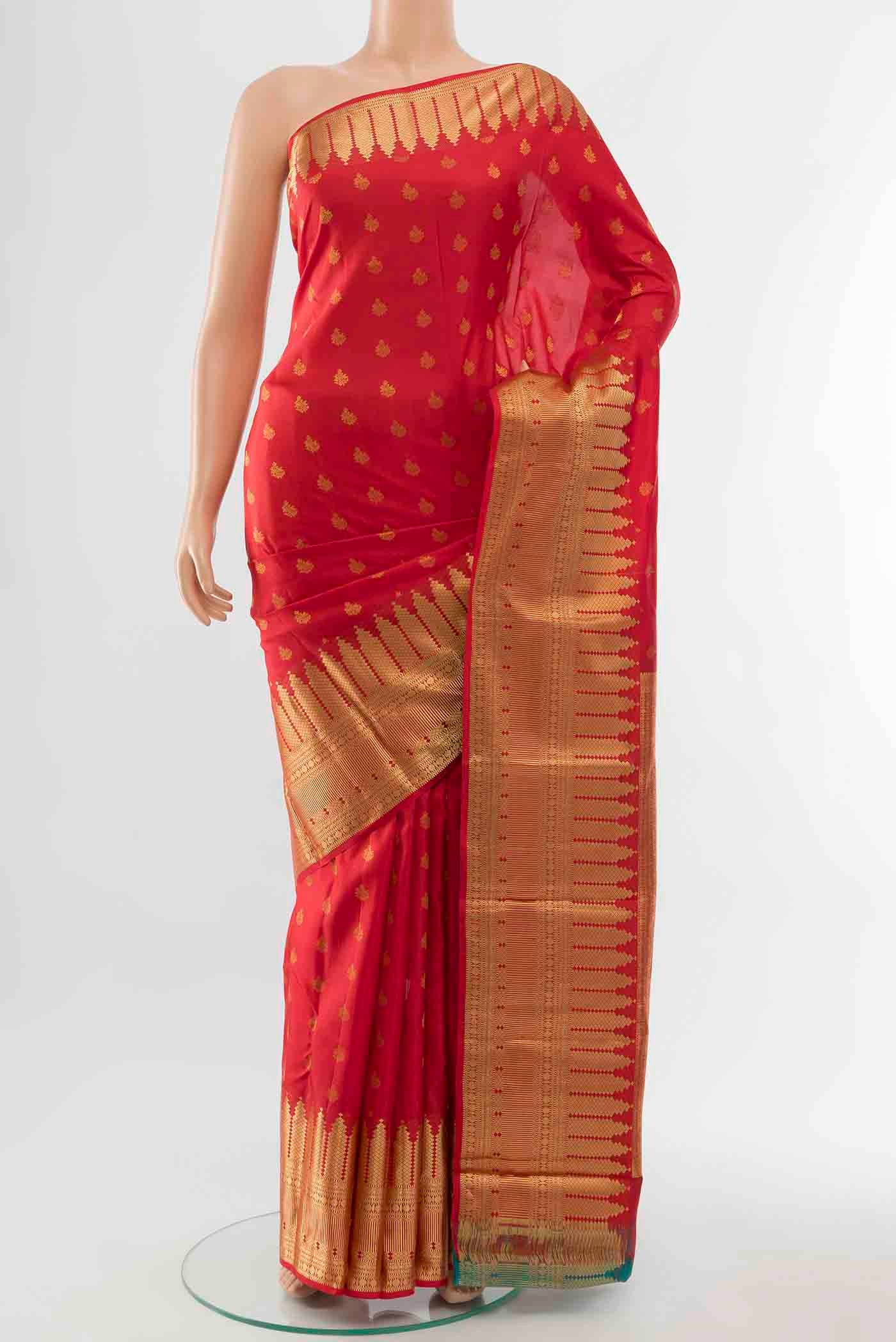 Orange Kanchipuram Silk Saree