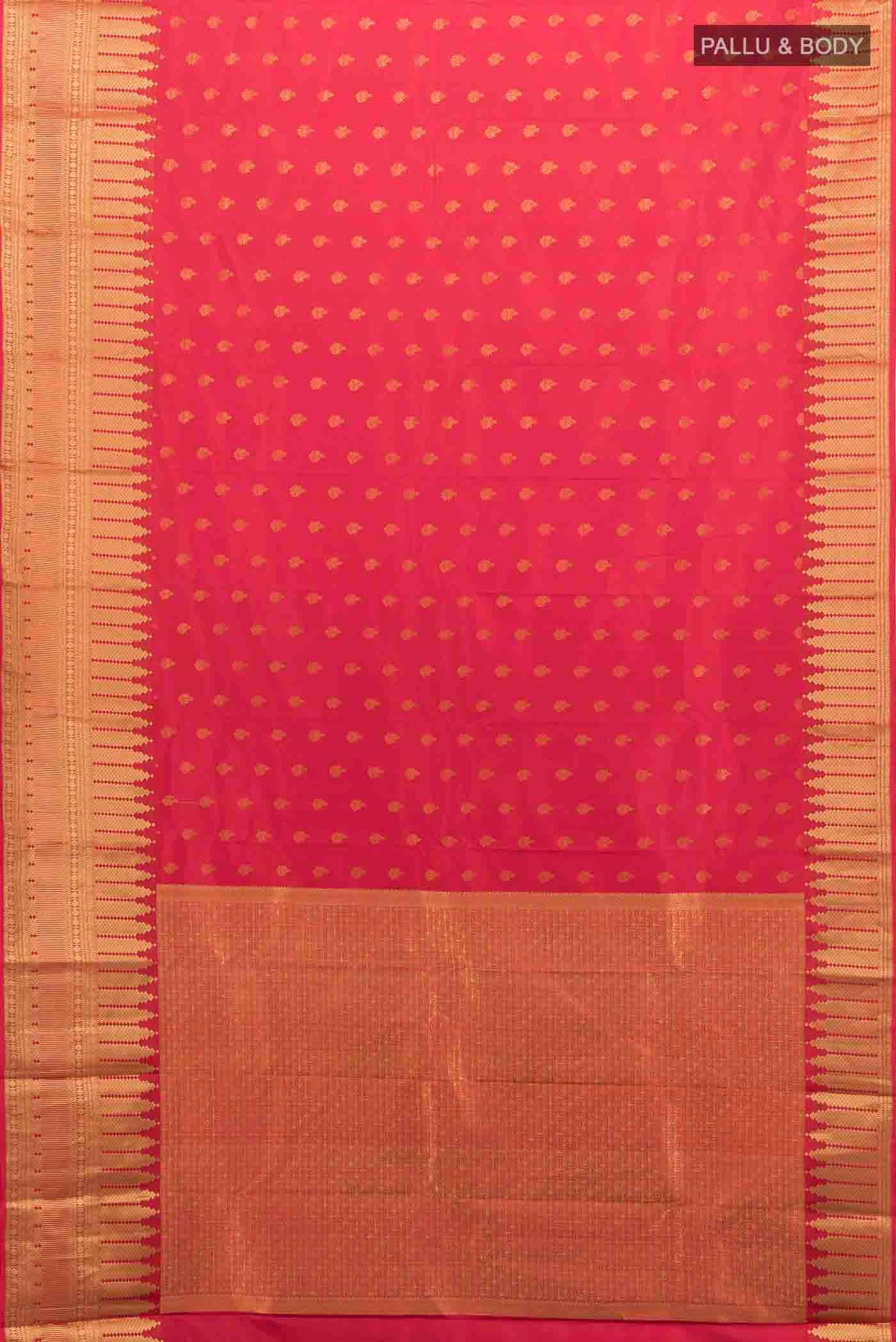 Orange Kanchipuram Silk Saree - Image 5