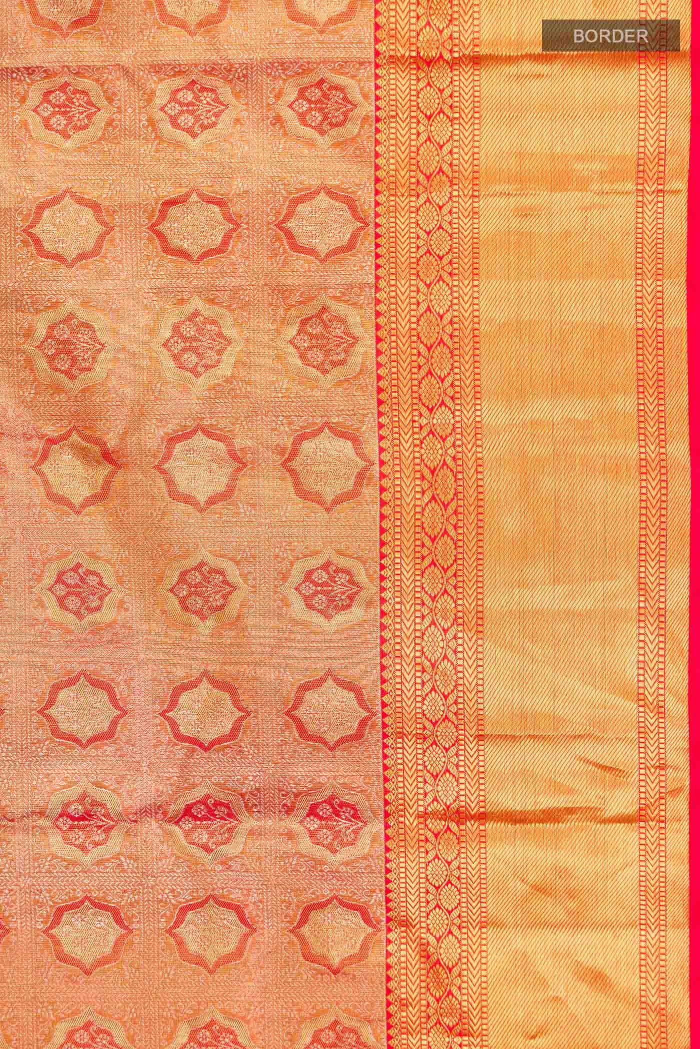 Orange Kanjivaram Silk Saree - Image 5