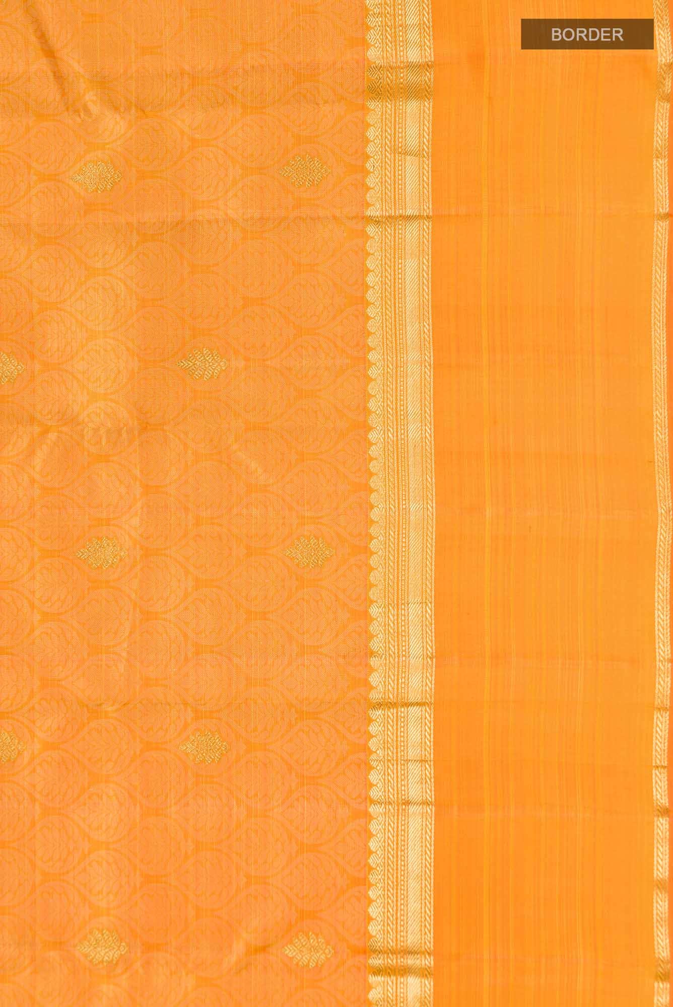 Orange Kanjivaram Silk Saree - Image 5