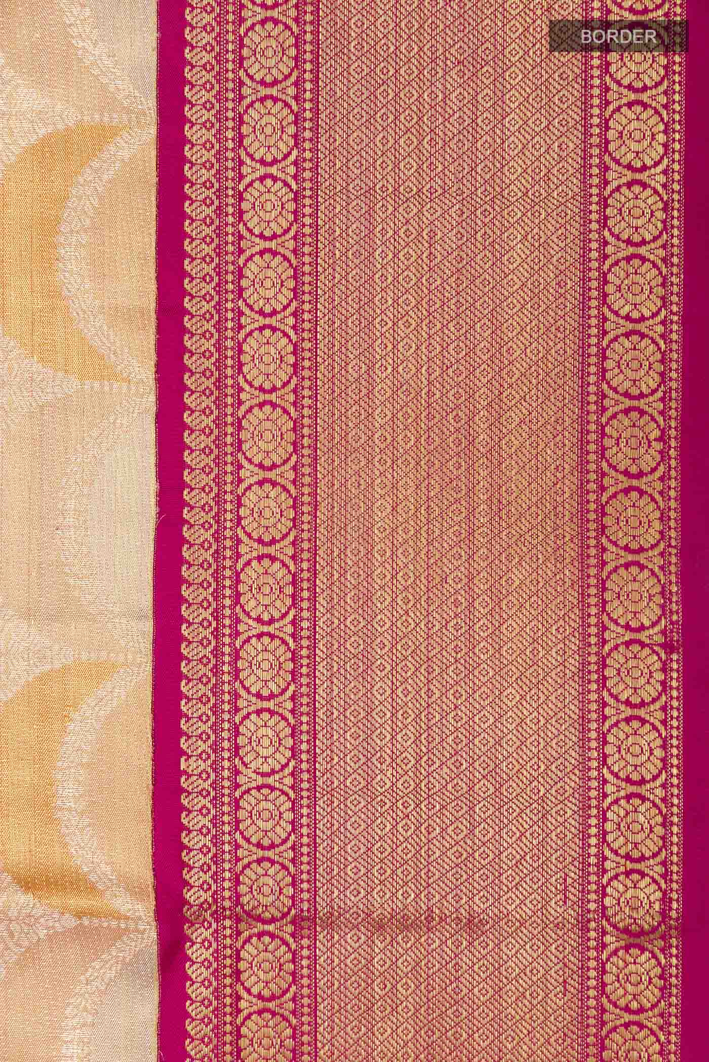 Orange Kanjivaram Tissue Silk Saree - Image 3