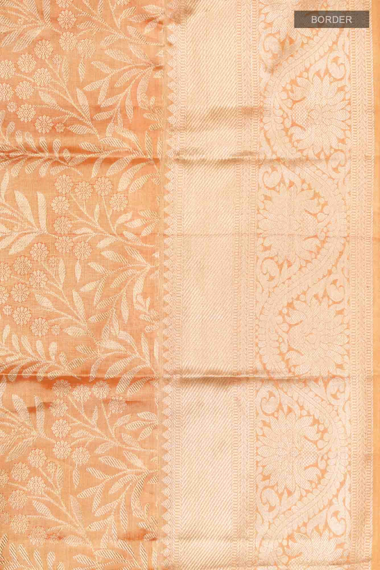 Orange Kanchipuram Tissue Silk Saree - Image 5