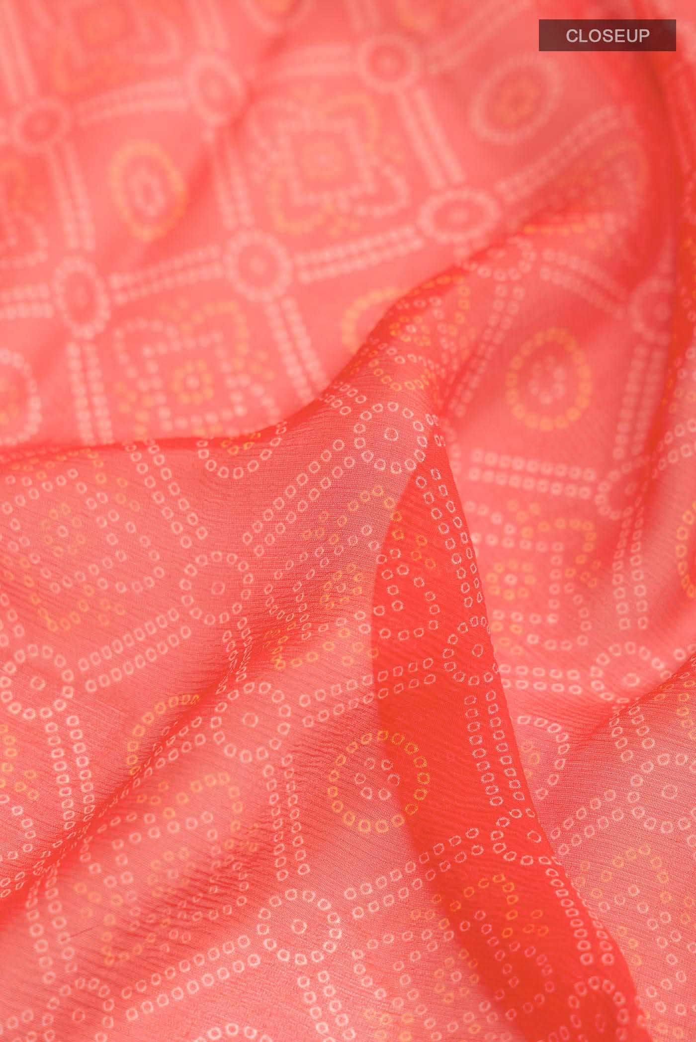 Orange Mysore Chiffon Saree - Image 2