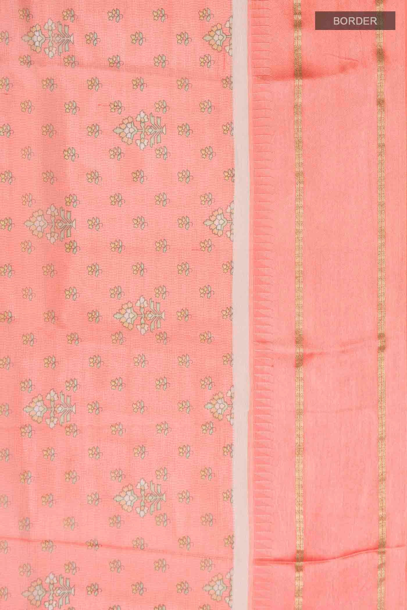 Orange Mysore Chiffon Saree - Image 3