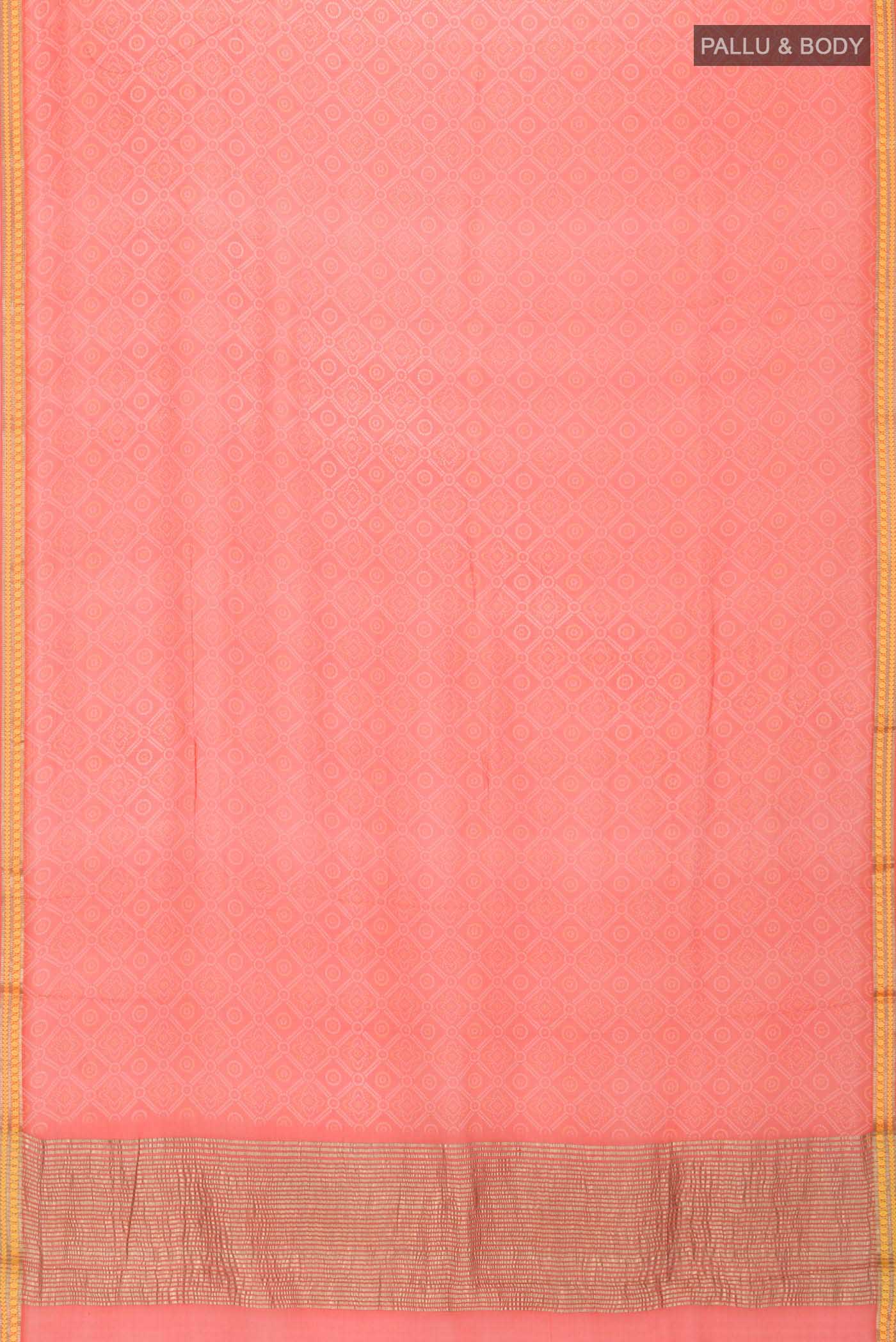 Orange Mysore Chiffon Saree - Image 5