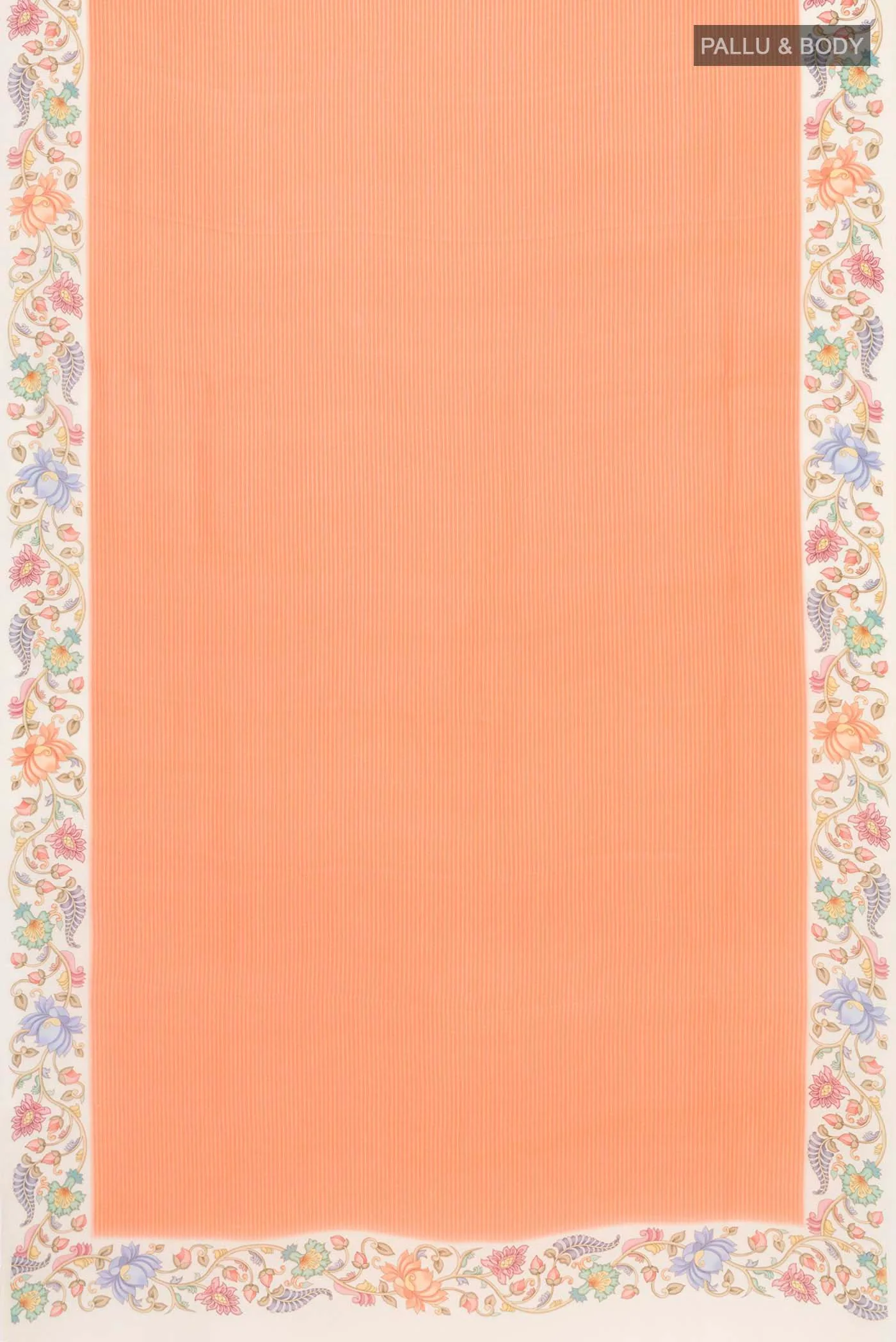 Orange Mysore Crepe Saree - Image 5