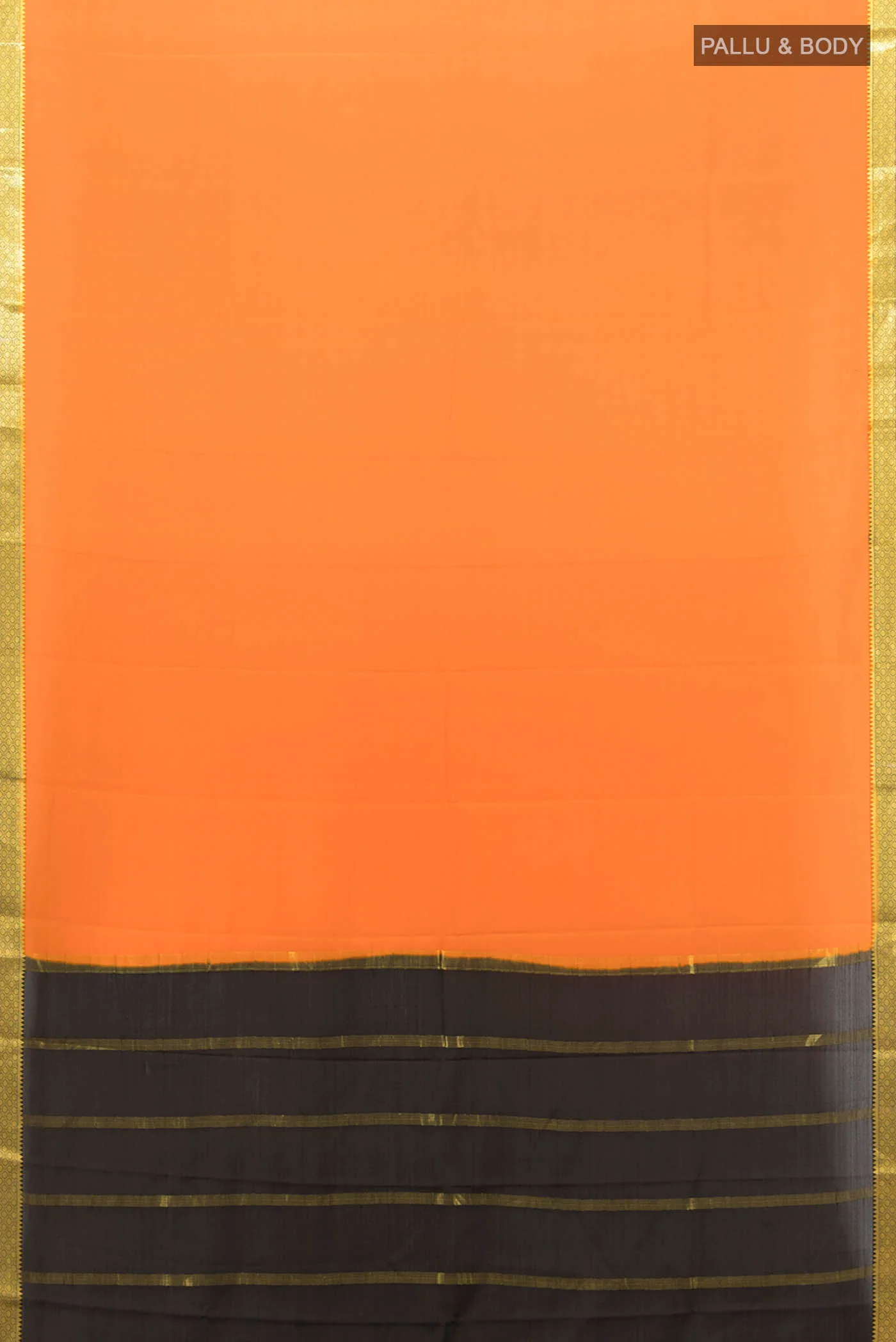 Orange Mysore Crepe Saree - Image 5