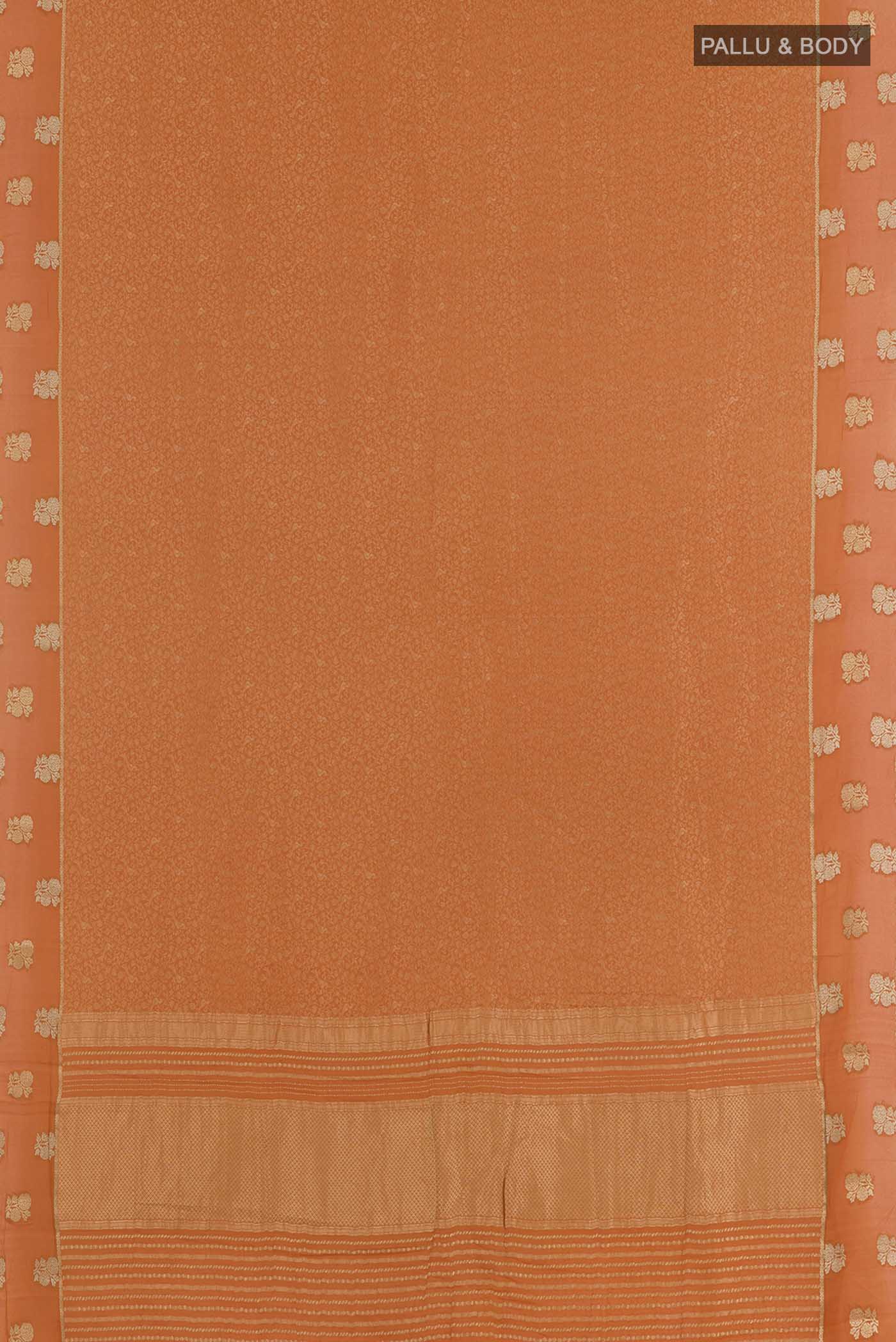 Orange Mysore Crepe Saree - Image 3