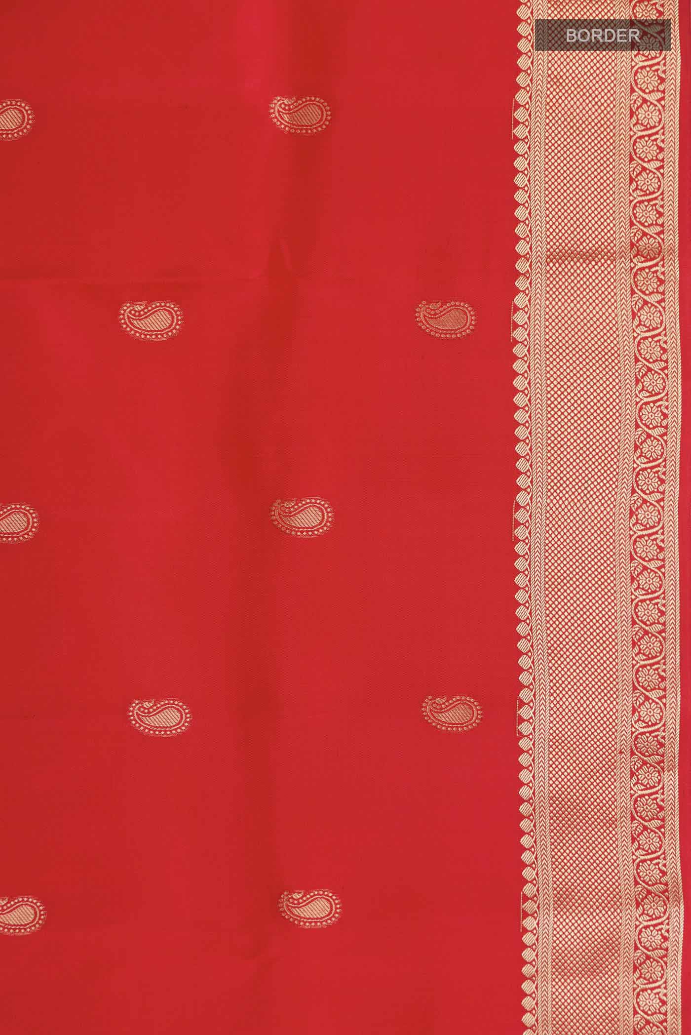 Orange Soft Silk Saree - Image 3