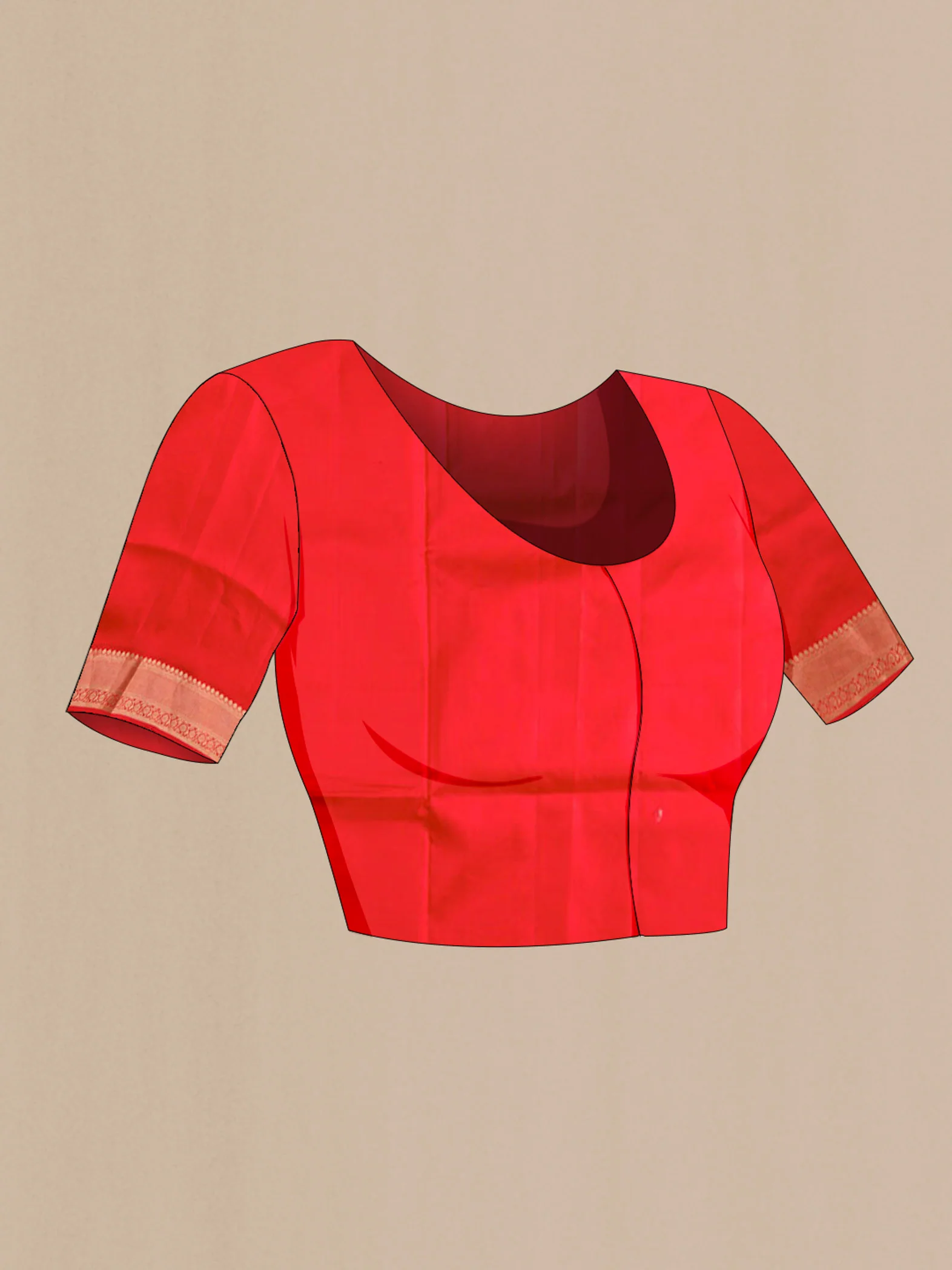 Orange Soft Silk Saree - Image 4