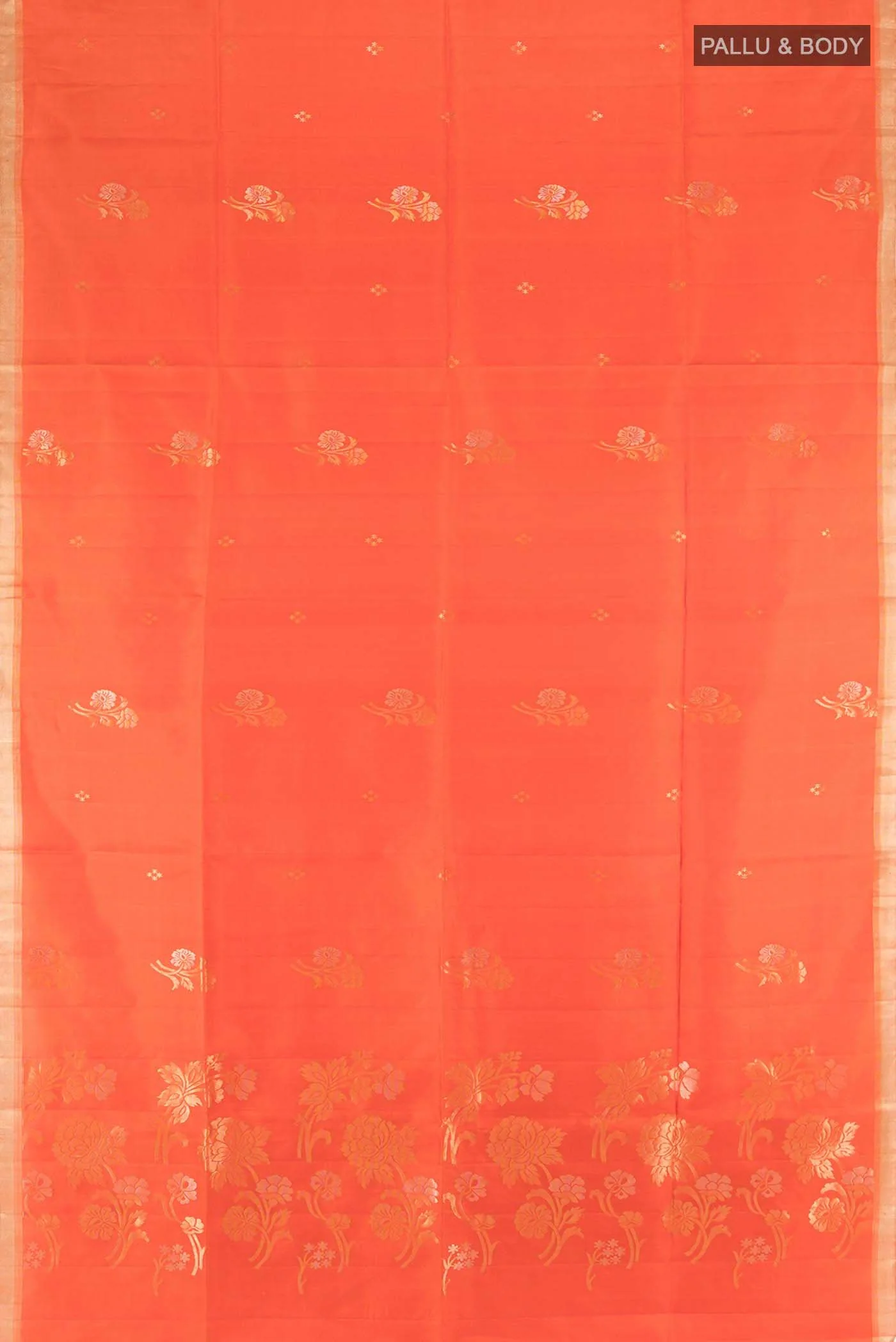 Orange Soft Silk Saree - Image 5