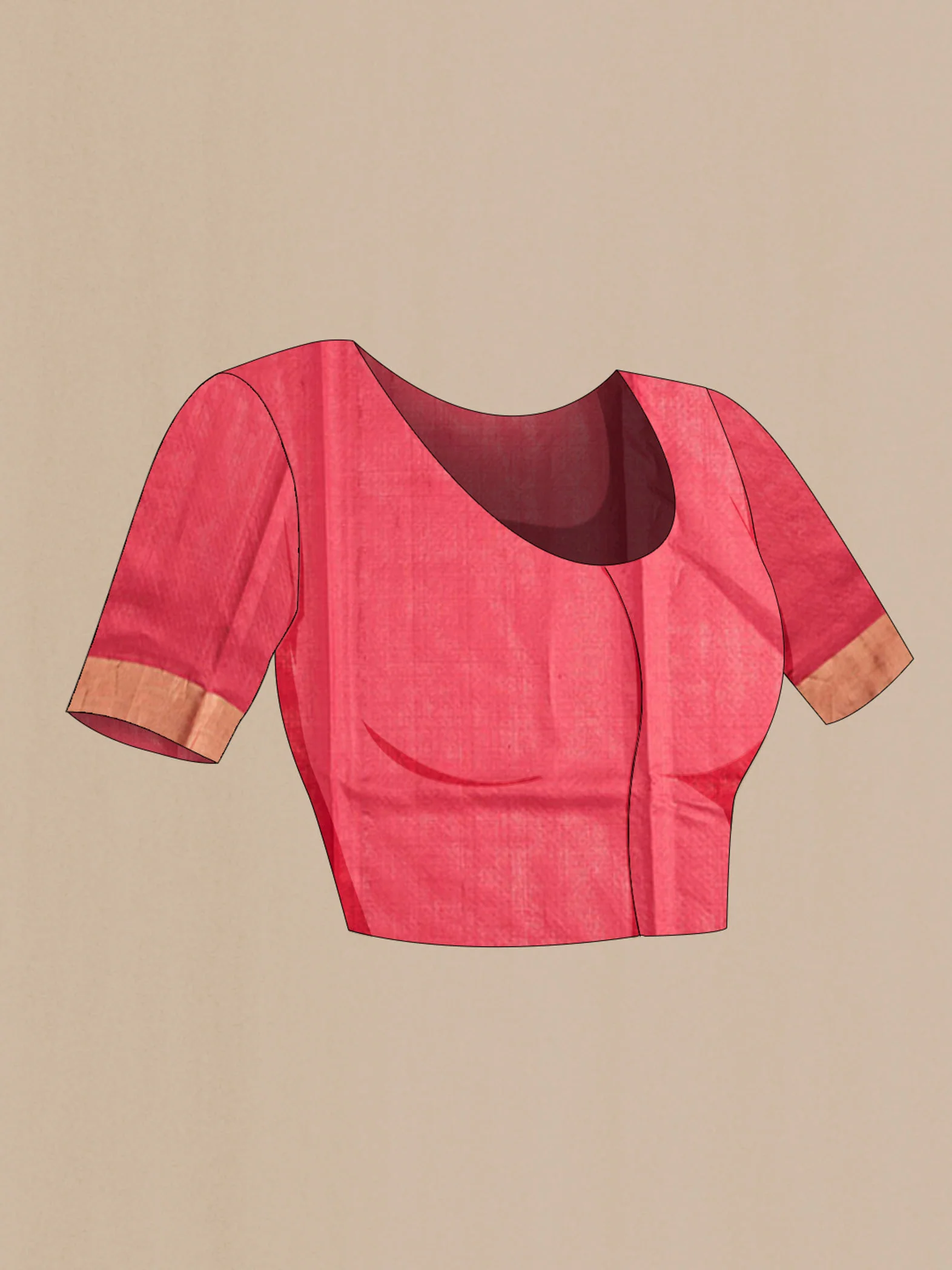 Orange Tussar Silk Saree - Image 5