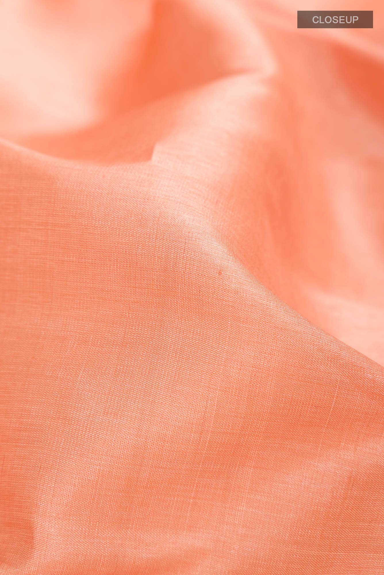 Orange Tussar Silk Saree - Image 3