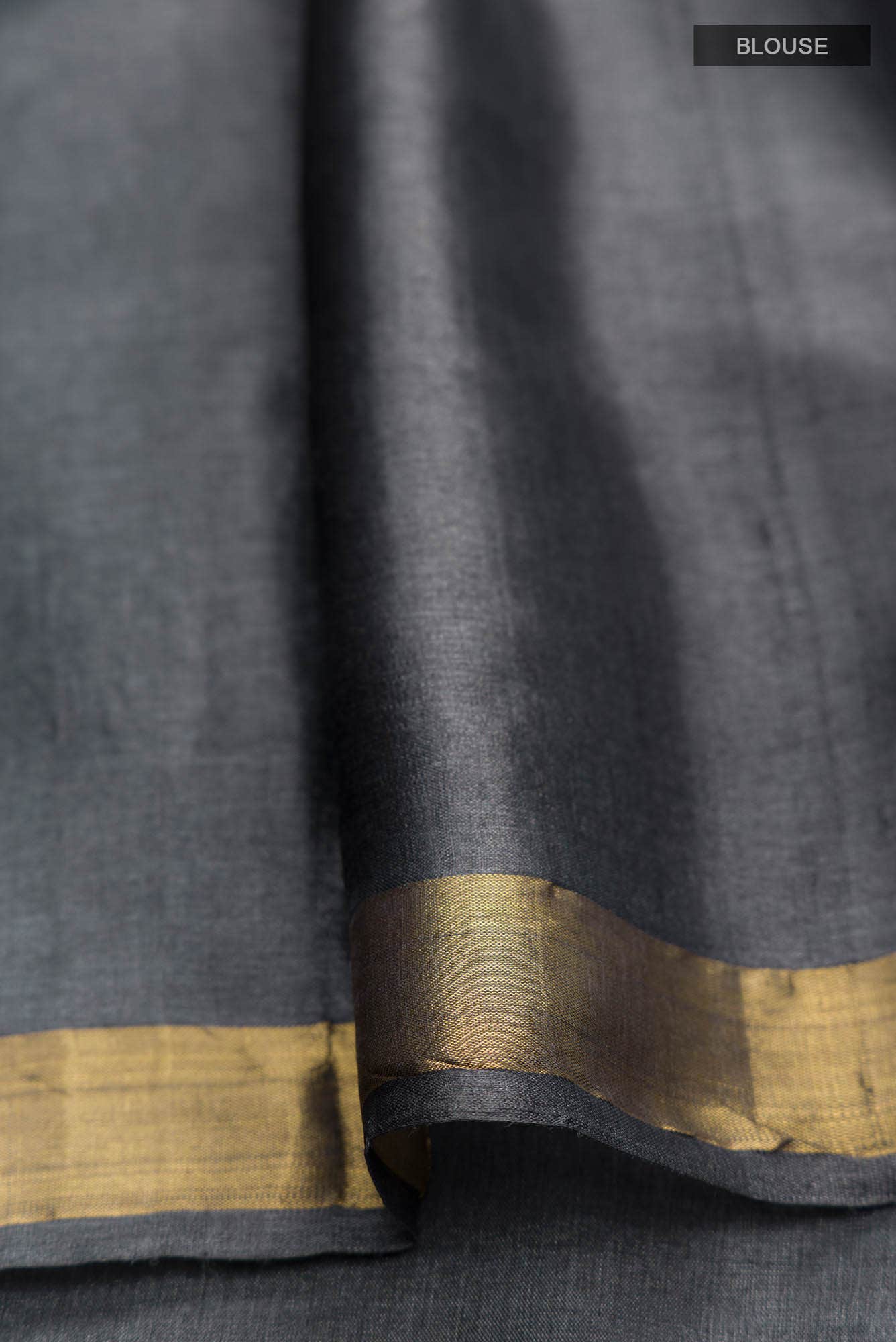 Orchard Orchestra-Grey Bhagalpuri Tussar Silk Saree - Image 8