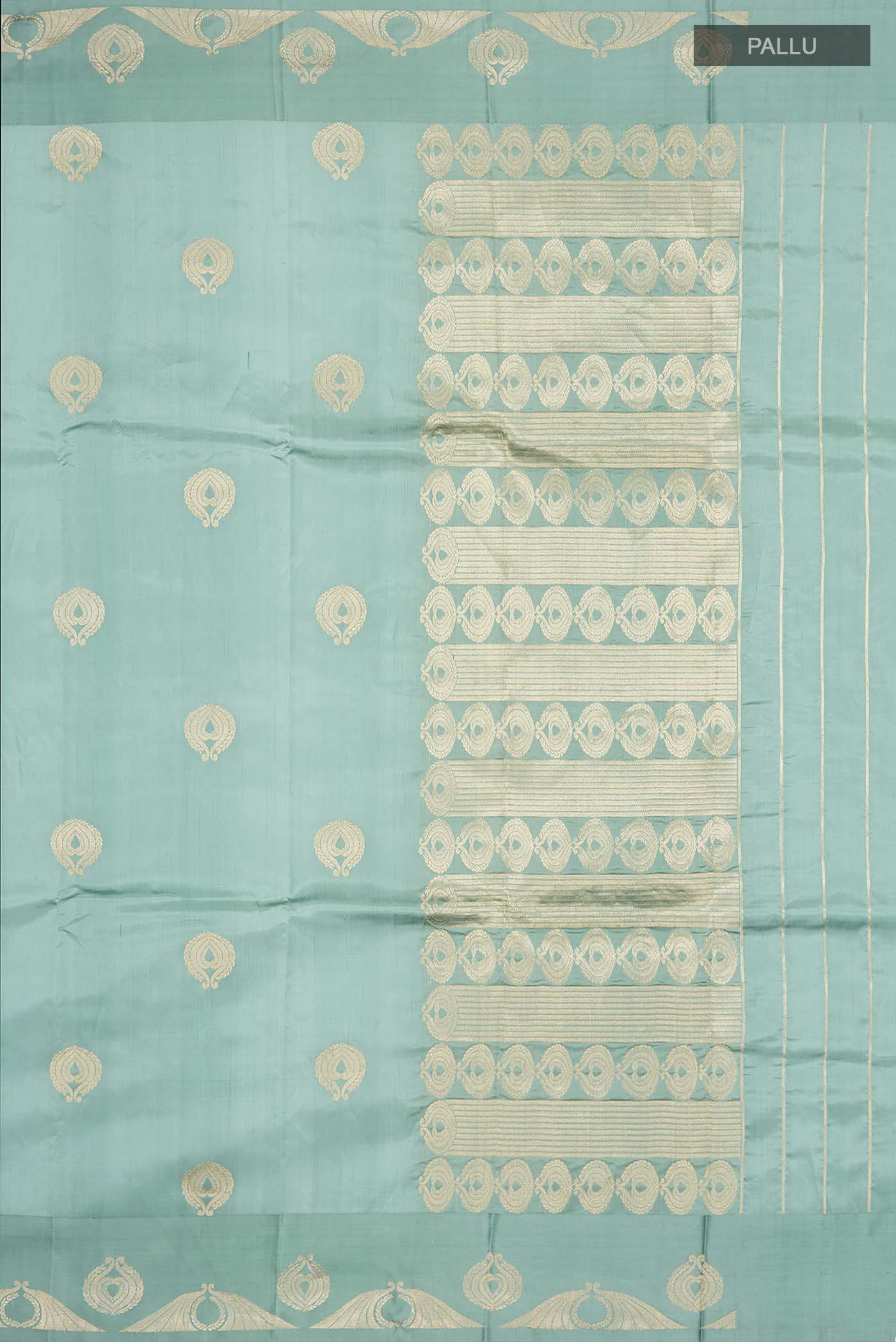 Pakheeru-Green Banarasi Katan Silk Saree - Image 4
