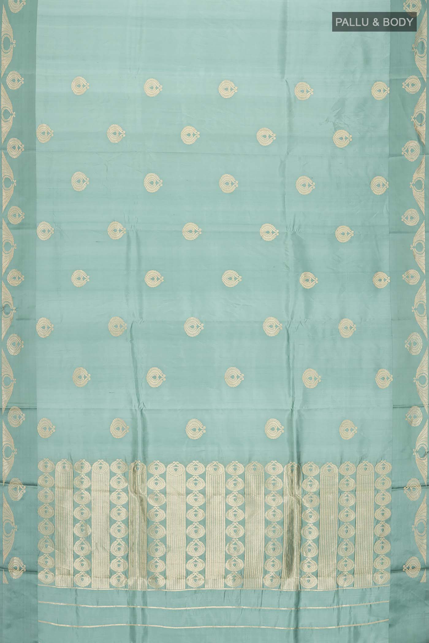 Pakheeru-Green Banarasi Katan Silk Saree - Image 5