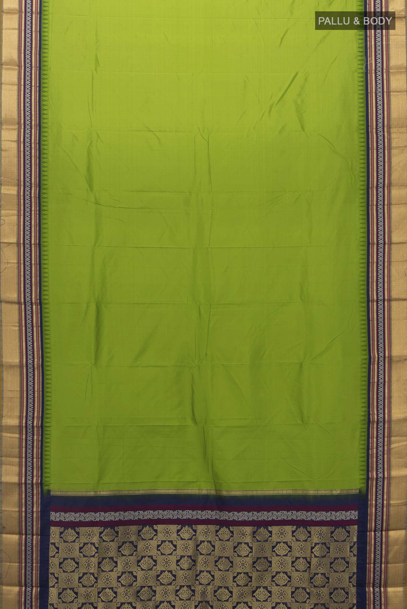 Green Bangalore Silk - kadyal Saree - Image 5