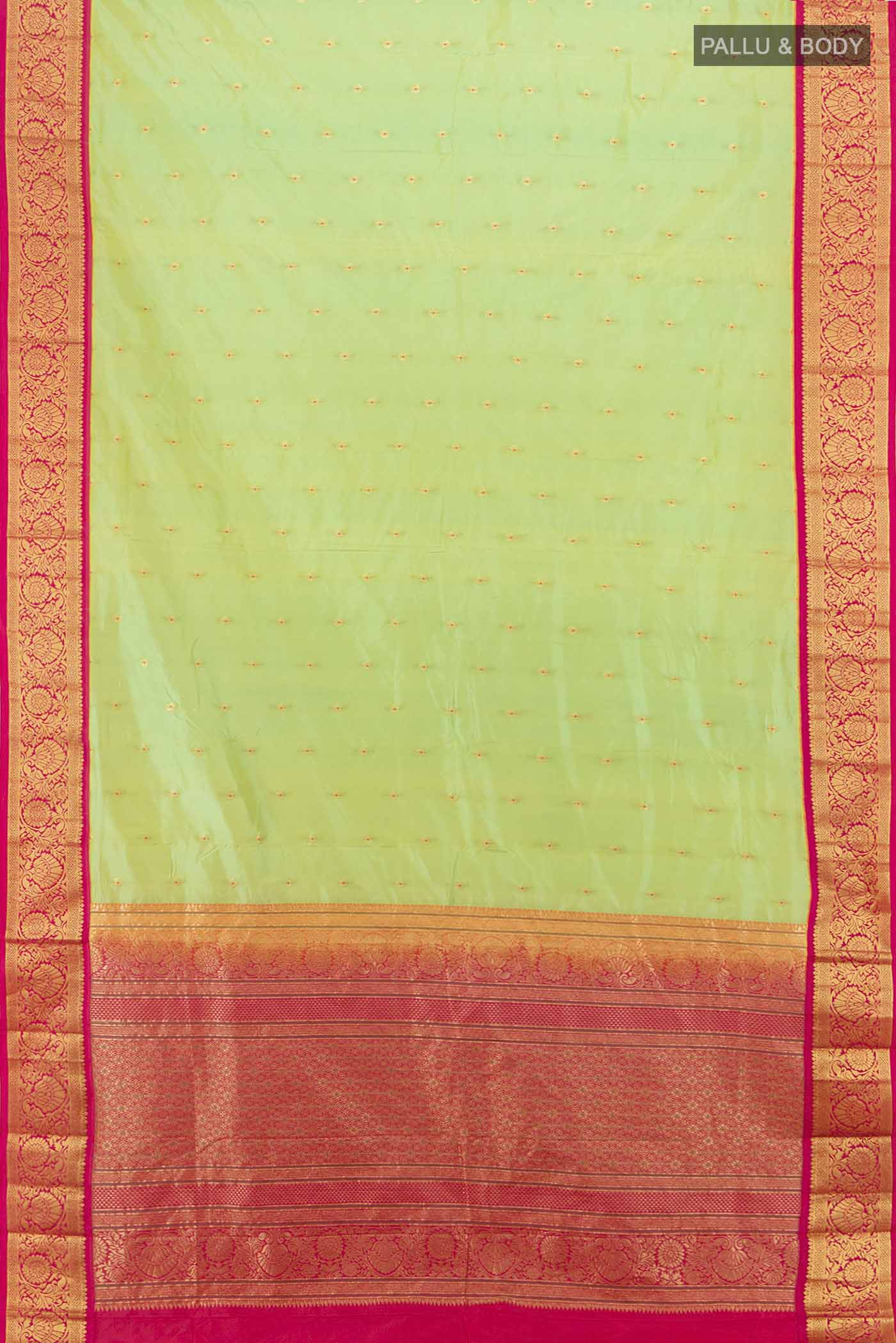 Green Blended Bangalore Silk Saree - Image 5