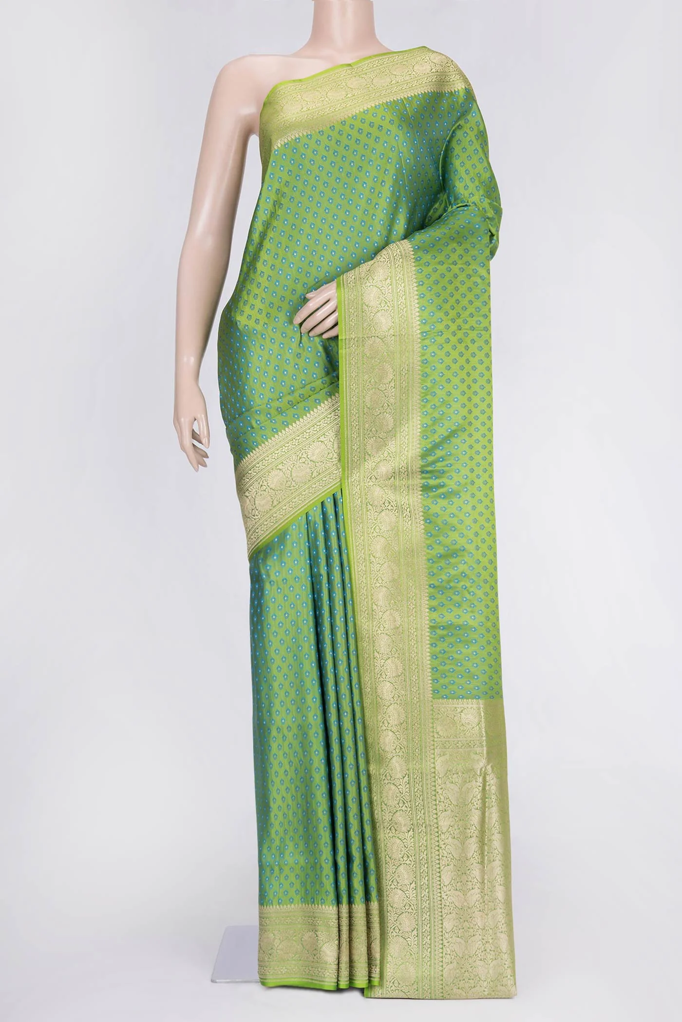 Green Dual Tone Blended Banarasi Silk Saree