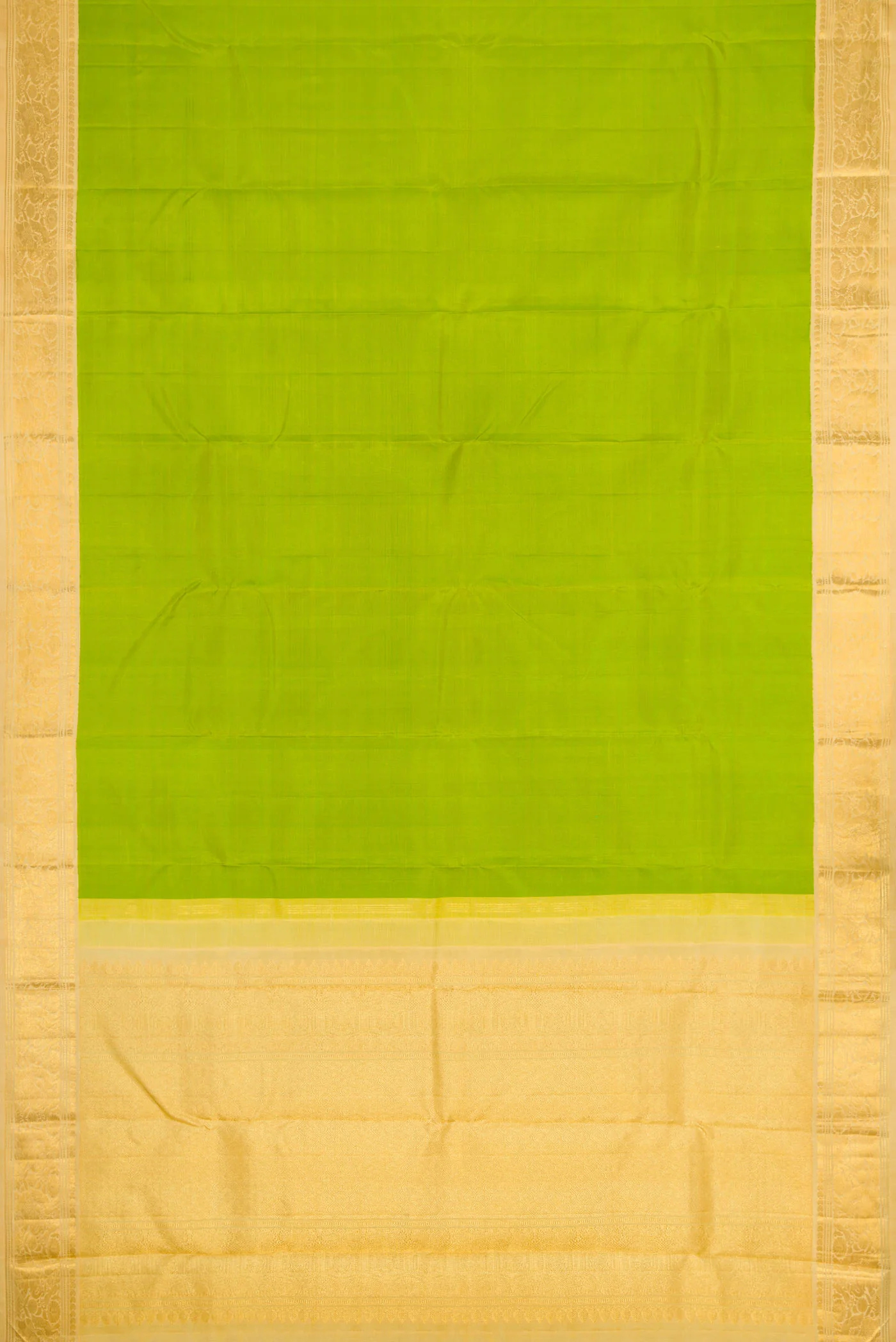 Parrot Green Dual Tone Kanjivaram Silk Saree - Image 6