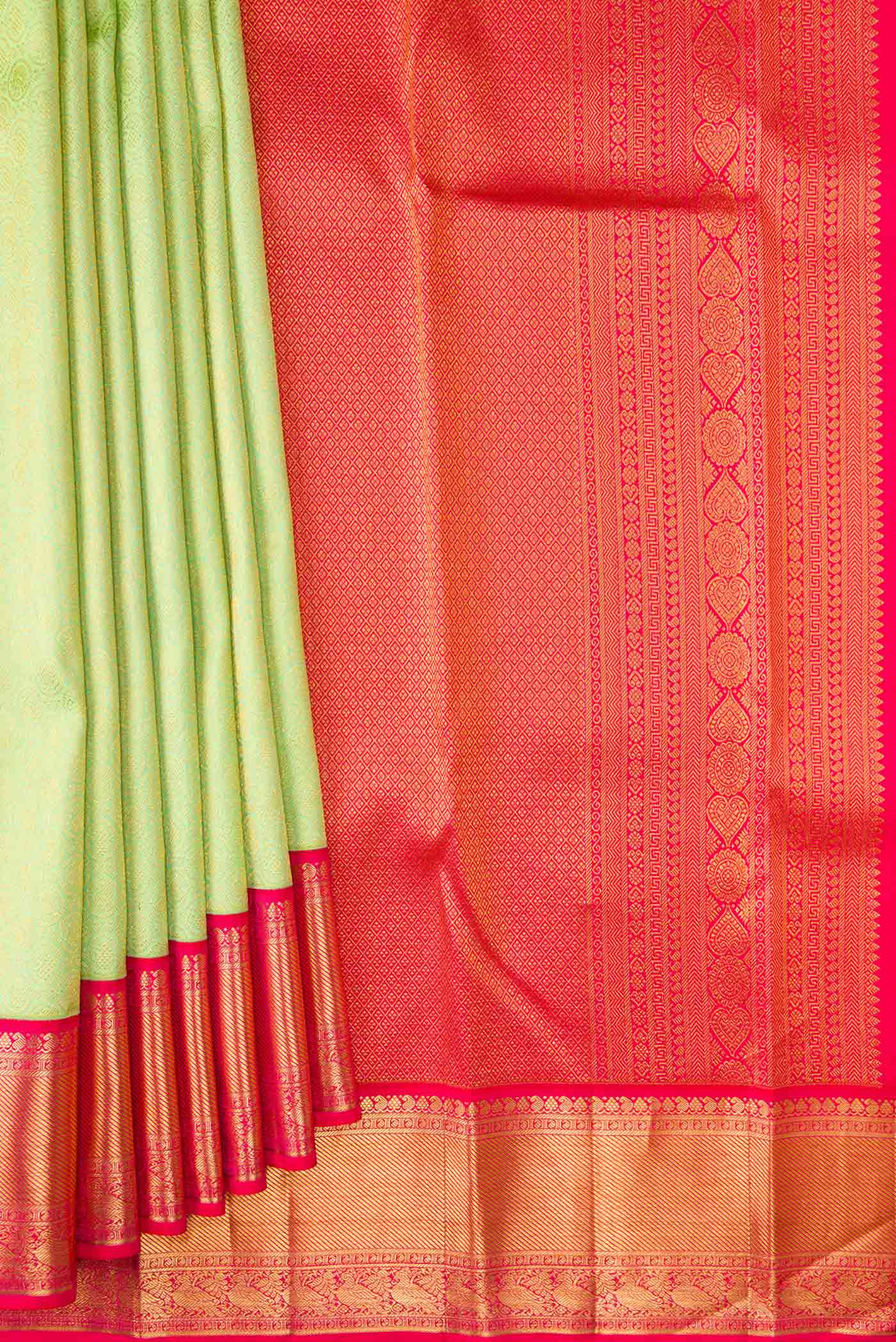 Parrot Green Kanjivaram Silk Saree - Image 4