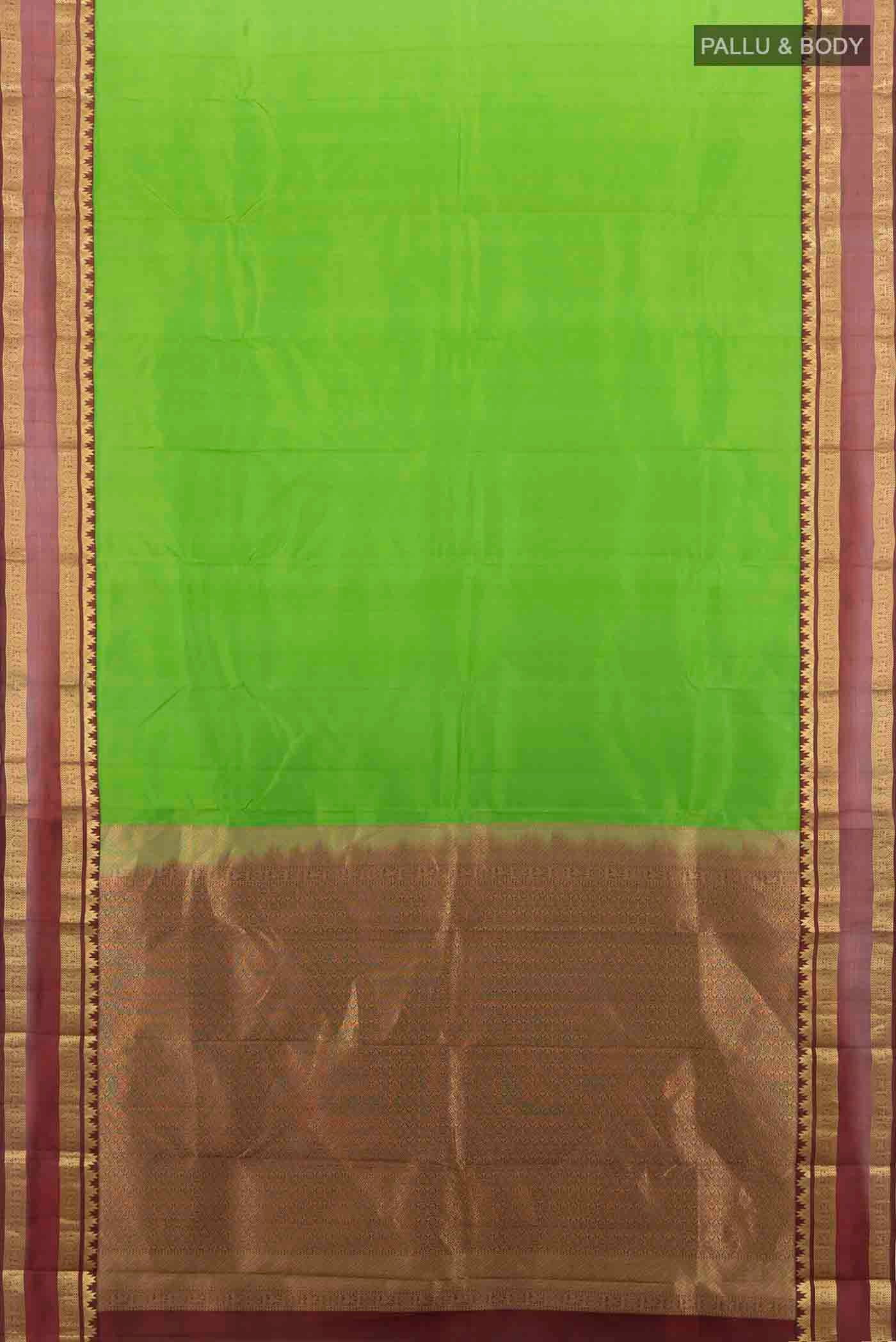 Parrot Green Kanchipuram Silk Saree - Image 5