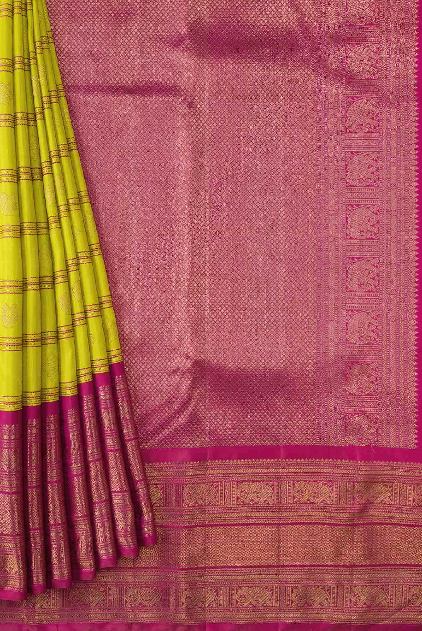 Parrot Green Kanchipuram Silk Saree - Image 2