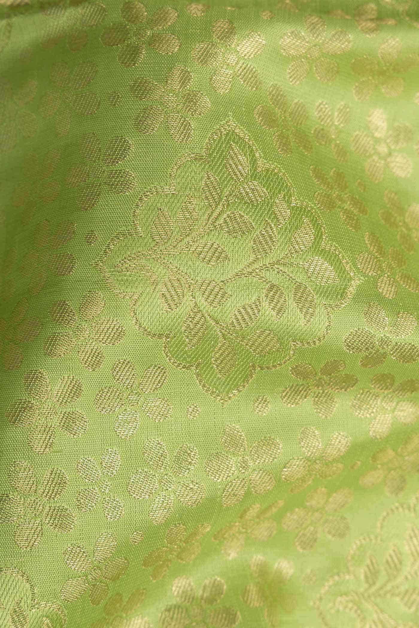 Parrot Green Kanchipuram Silk Saree - Image 3
