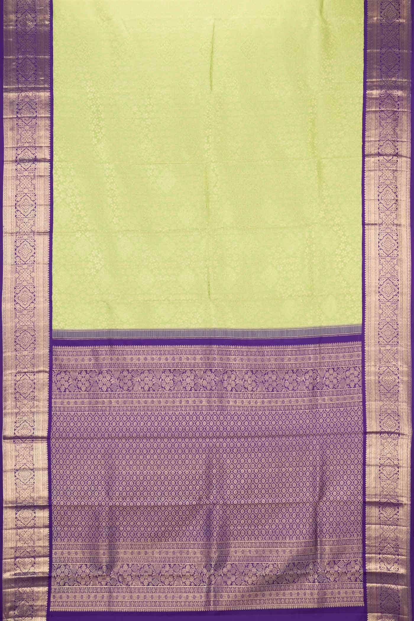 Parrot Green Kanchipuram Silk Saree - Image 4