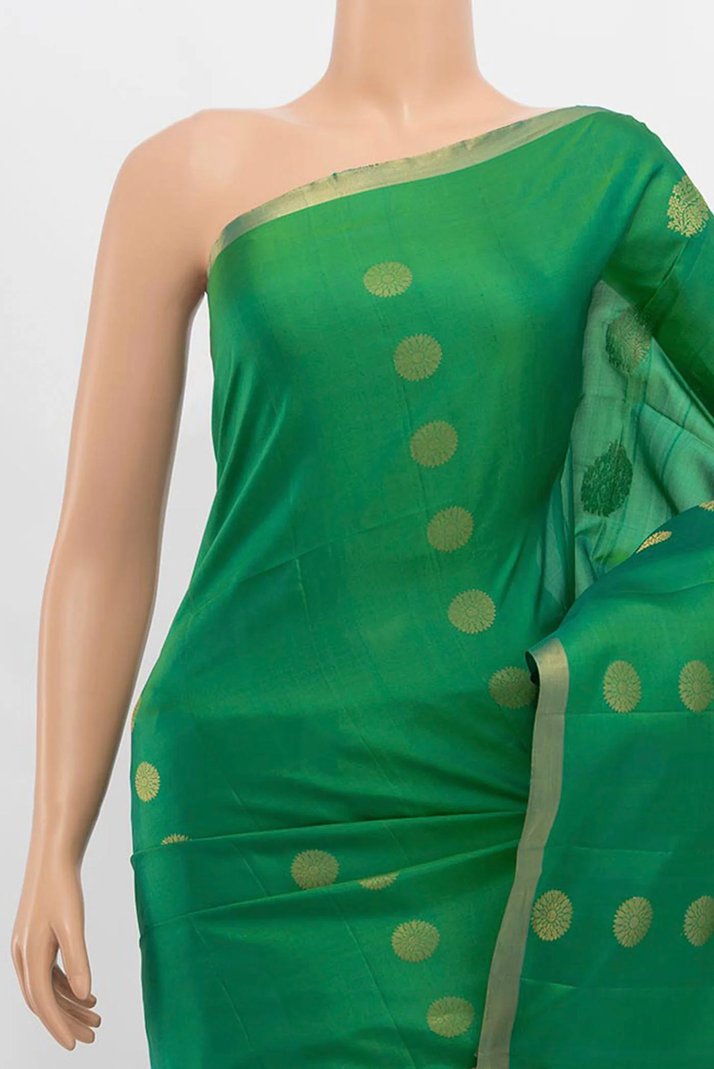 Green Soft Silk Saree - Image 2