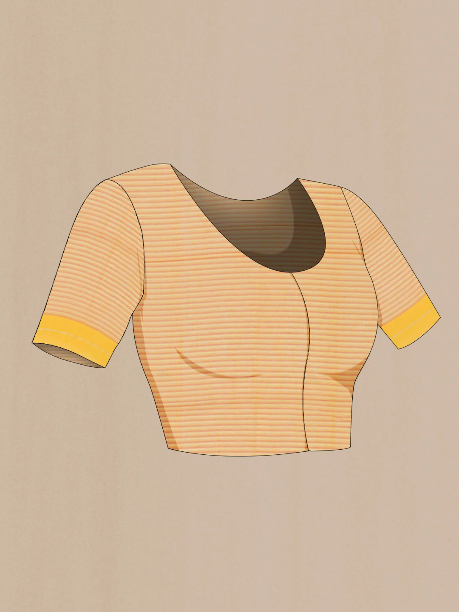 Patang-Yellow Cotton Saree - Image 7