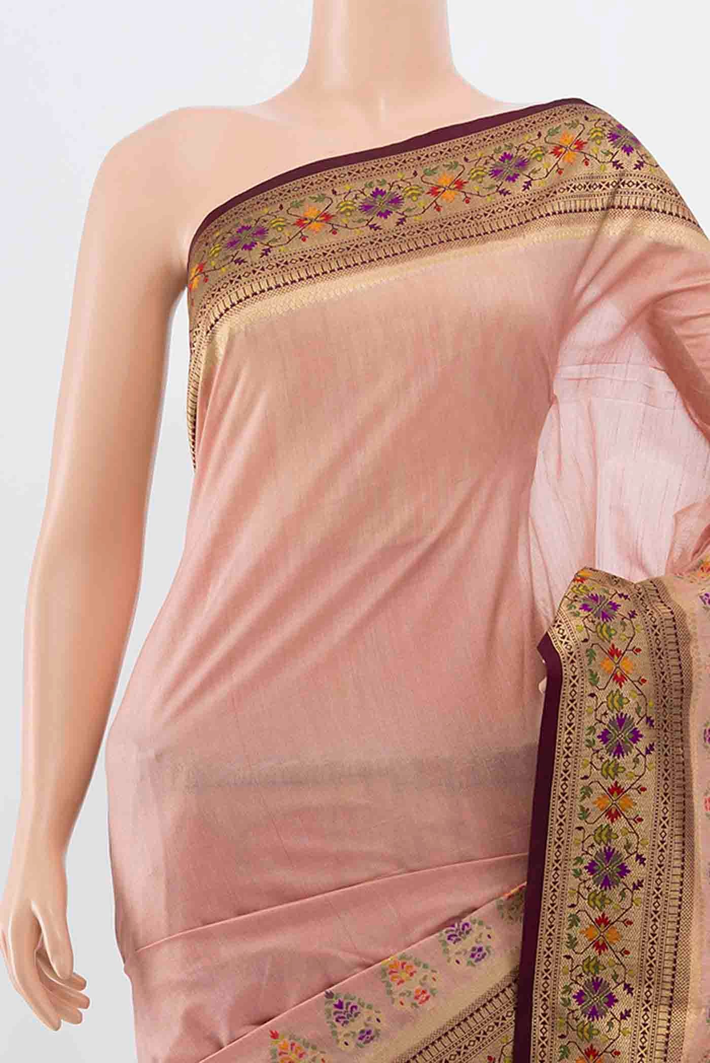 Peach Art Silk Saree - Image 2