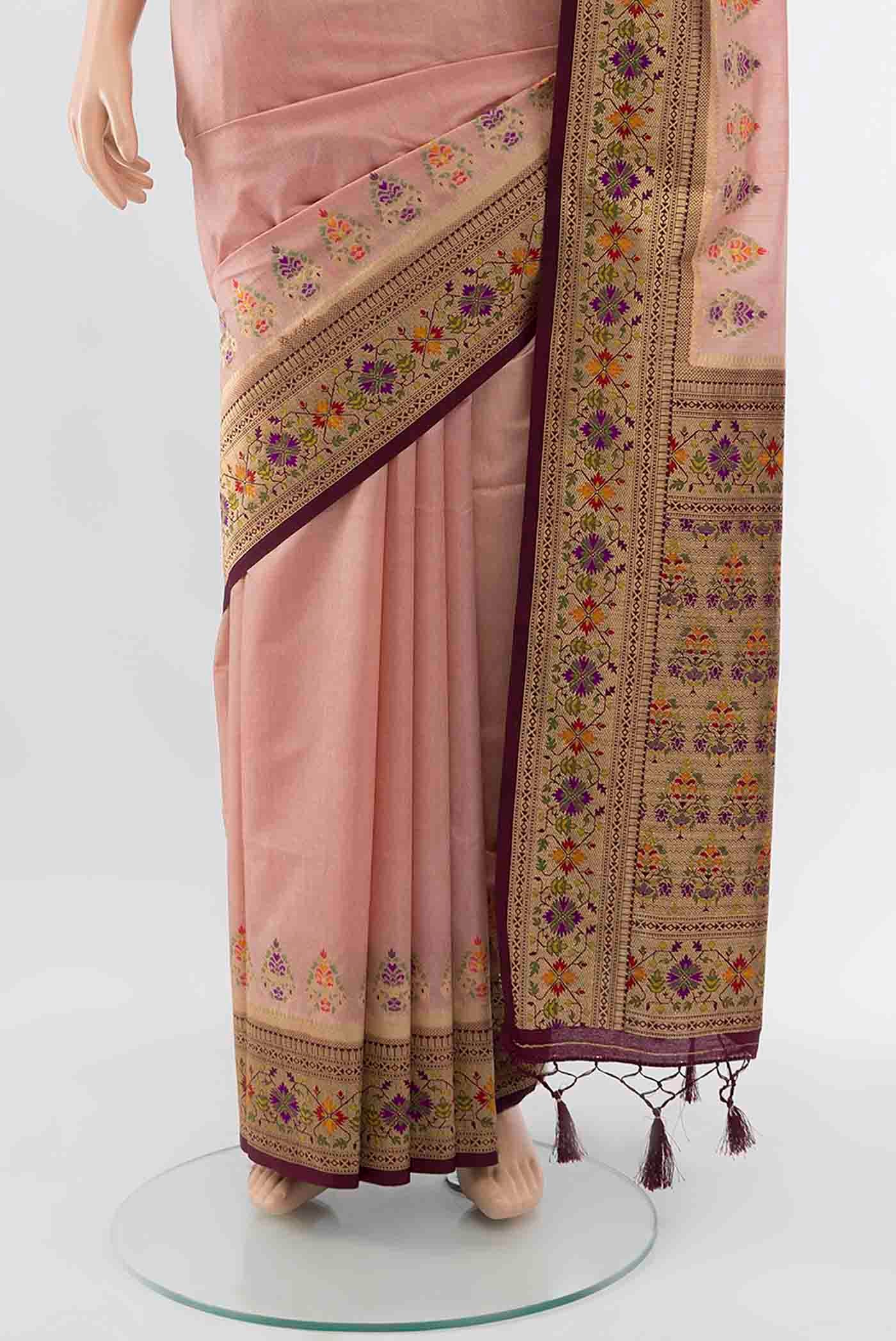 Peach Art Silk Saree - Image 3