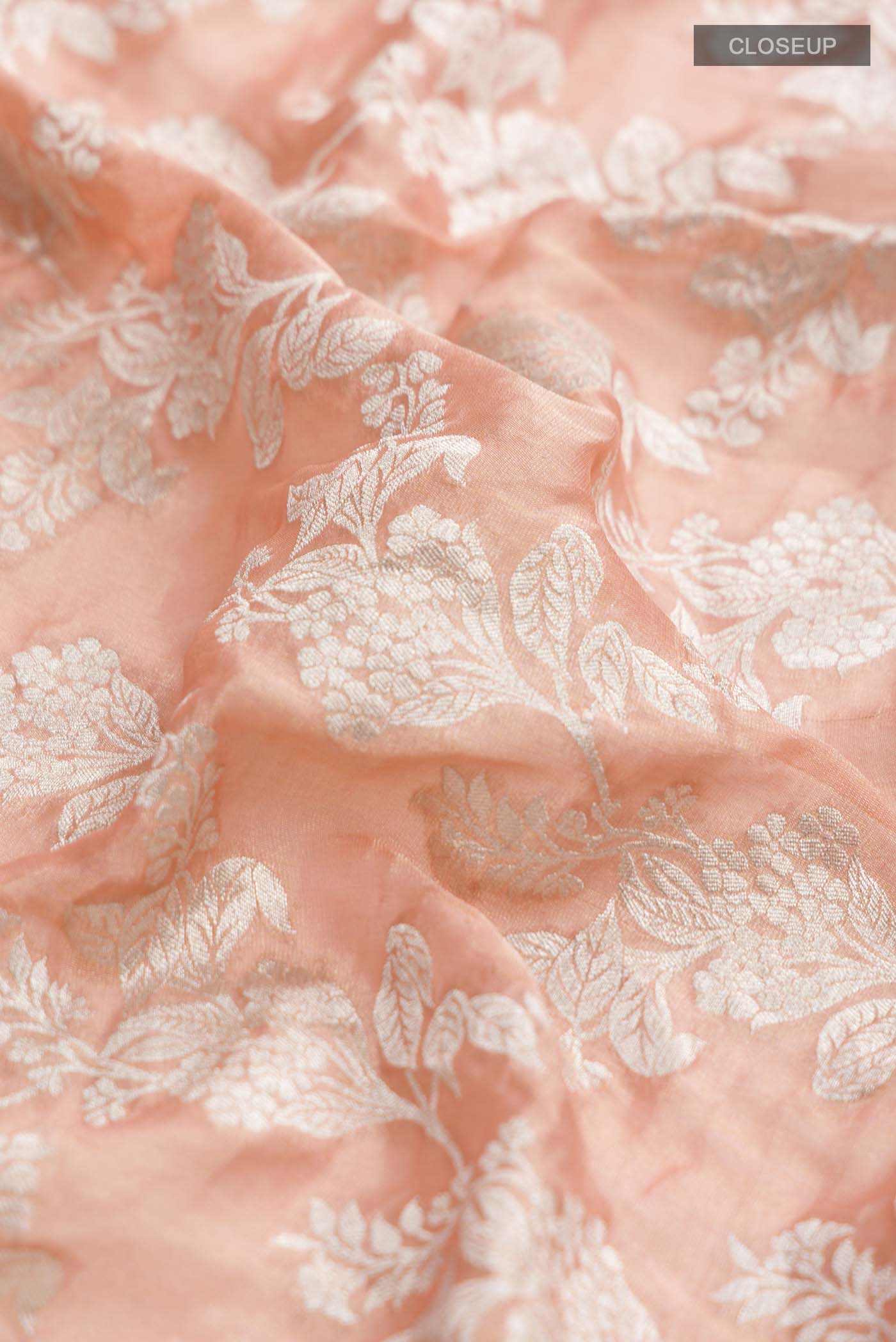 Peach Banarasi Georgette Saree - Image 2