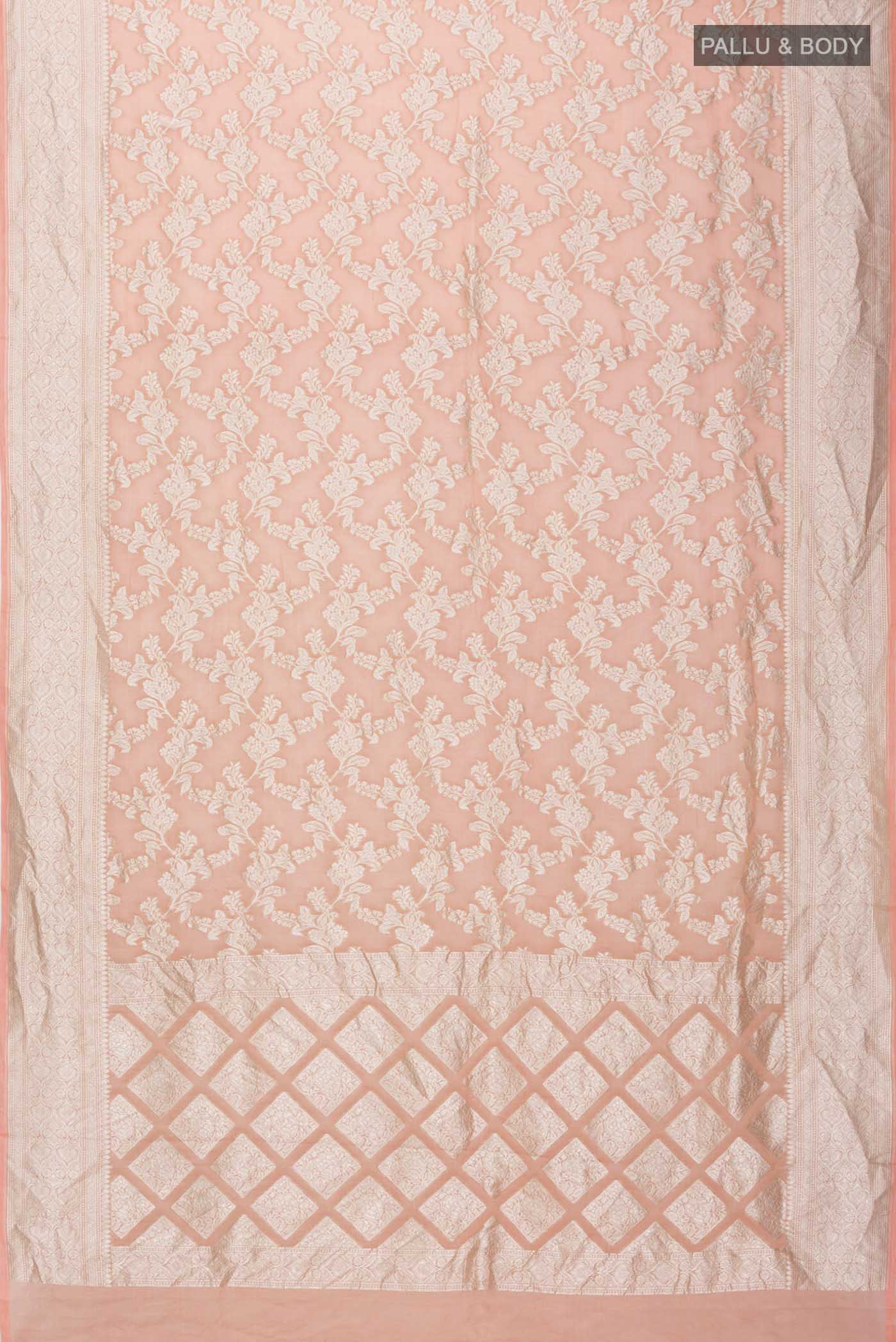 Peach Banarasi Georgette Saree - Image 6
